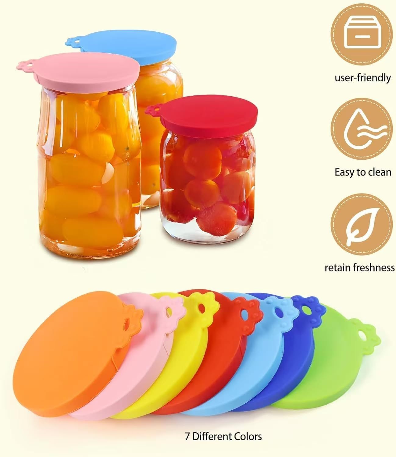 4 PCS Pet Food Can Lids, Silicone Cat Dog Food Can Covers Lids, Universal Size, One fit 3 Standard Size Food Cans, Reusable and Washable Pet Food Covers light blue, turquoise, pink, yellow