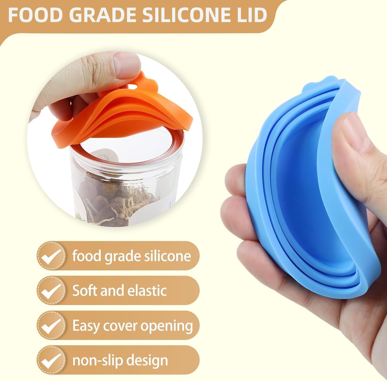4 PCS Pet Food Can Lids, Silicone Cat Dog Food Can Covers Lids, Universal Size, One fit 3 Standard Size Food Cans, Reusable and Washable Pet Food Covers light blue, turquoise, pink, yellow