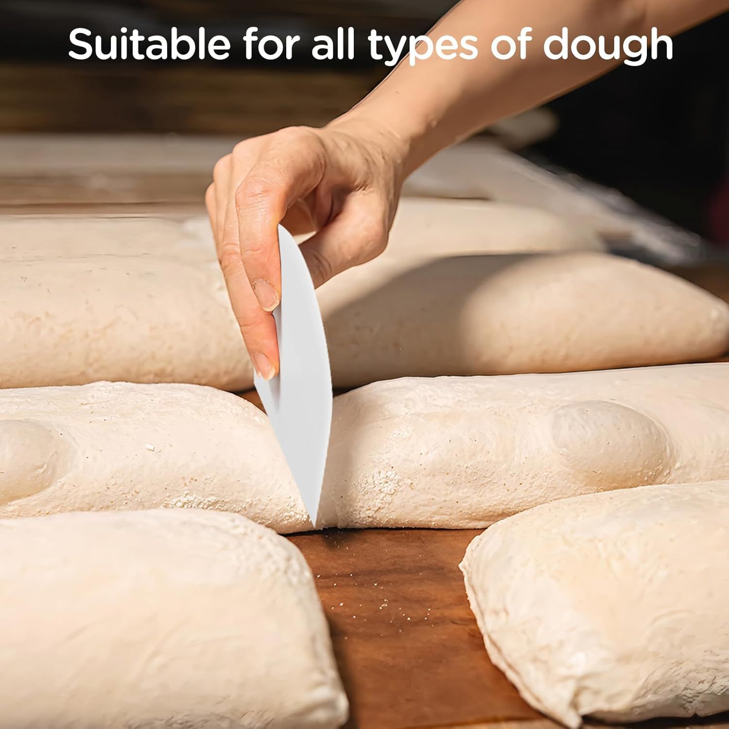 6 PCS Dough Scraper,Dough Cutter Bench Scraper for Bread Cake Dough Fondant Icing