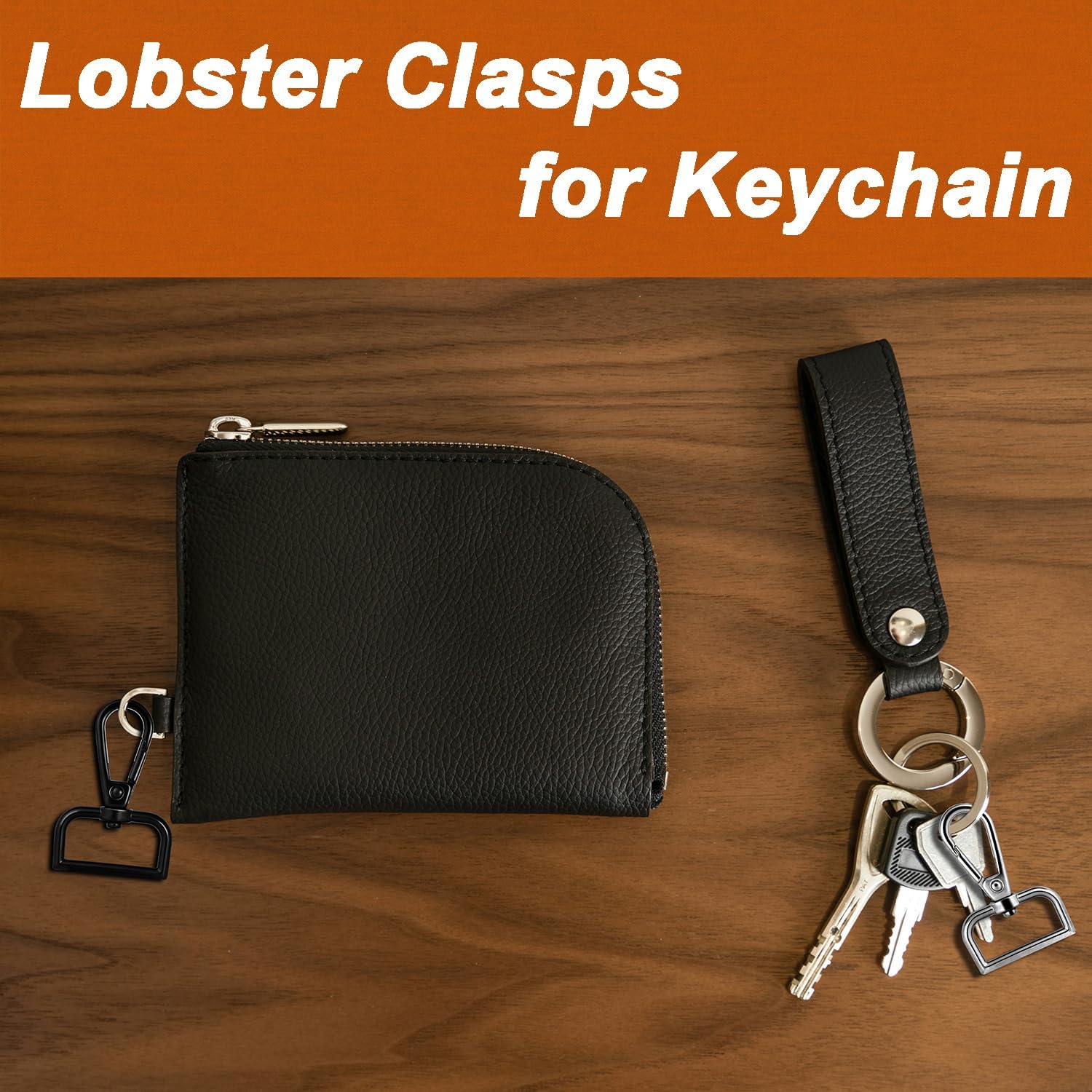 1 Inch Metal Swivel Snap Hooks, 6 Pack Lobster Claw Clasps for Keychains Purse Hardware Bag Making Lanyard Hooks Black