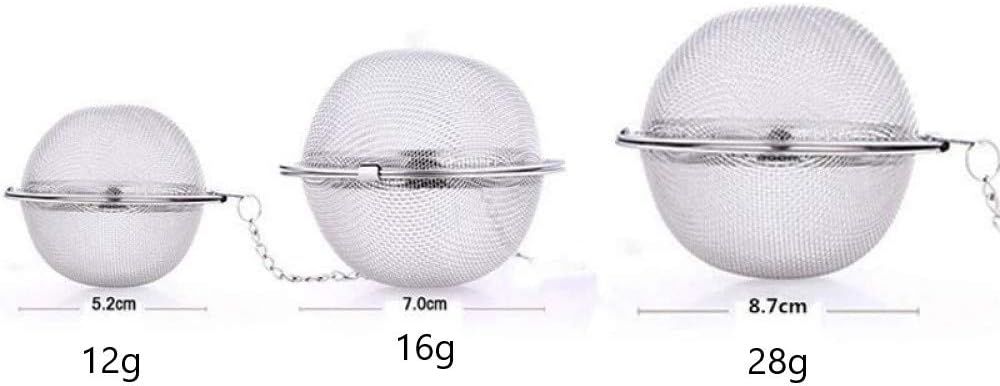 3pcs Stainless steel fine mesh seasoning ball kitchen soup spice stew filter kitchen tool metal tea bag tea ball 3pcs Round Shape ,Silver,5cm/6cm/7cm