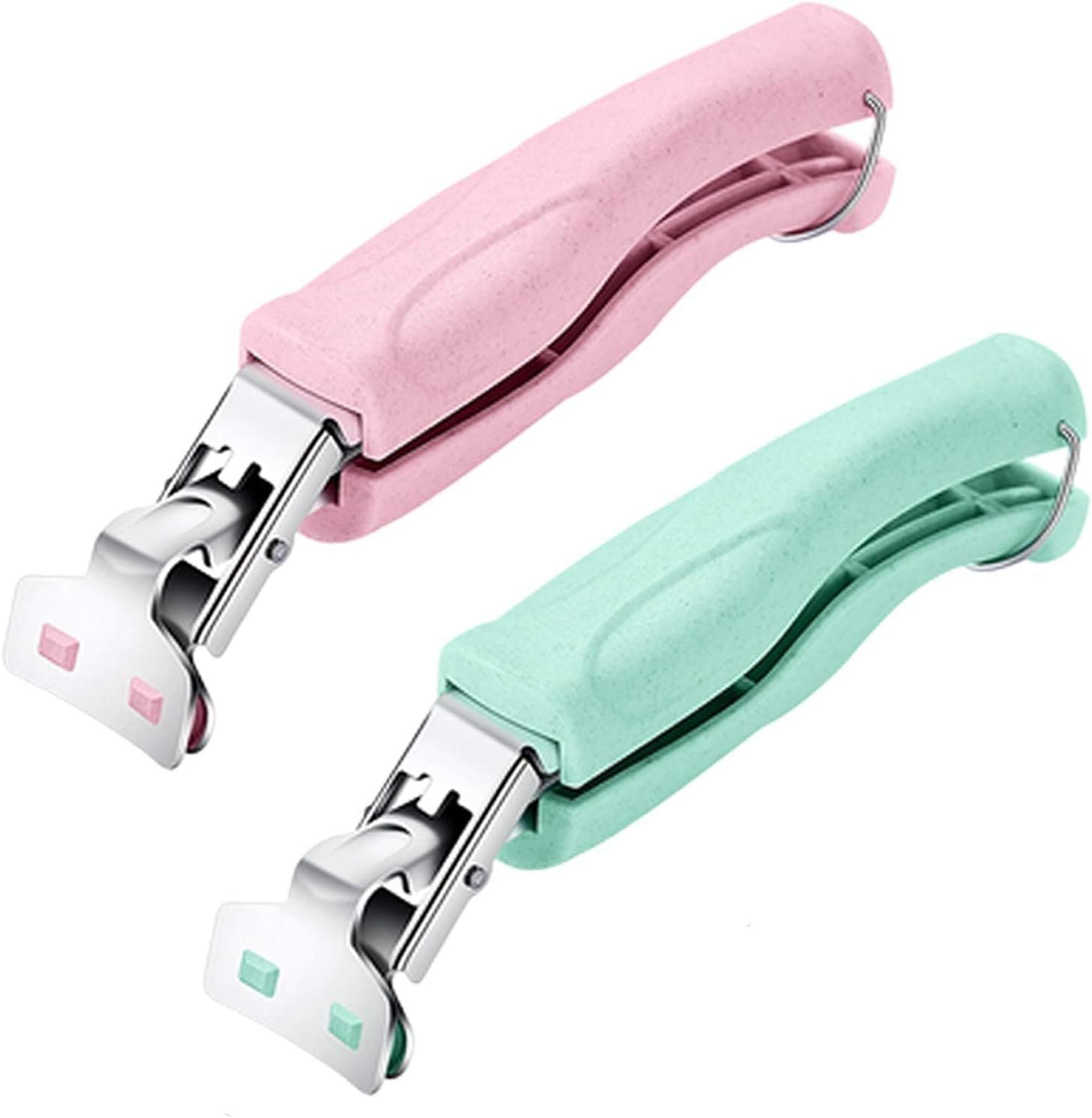 Stainless Steel Anti-Scalding Hot Bowl Dish Plate Gripper Clips Tongs Clamp Holder for Moving Hot Plate or Bowls with Food Out from Instant Pot Microwave Oven 2, Green,Pink