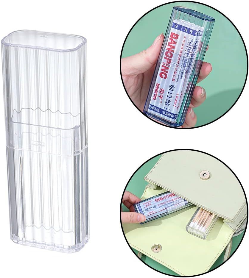 4 Pcs Cotton Swab Holder for Travel Mini Travel Swab Case Box for Makeup Sponge Cotton Swabs Hair Ties Floss Cosmetics Makeup Bedroom Travel