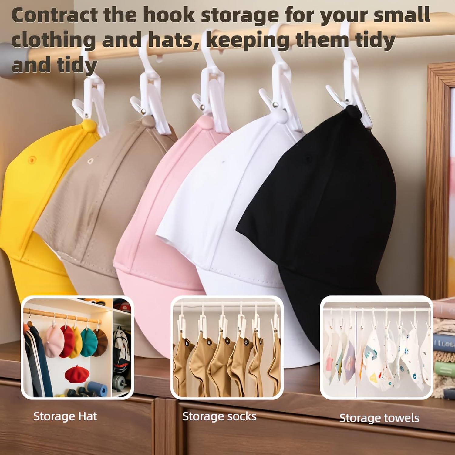 10-Pack Heavy Duty Swivel Clothes Pins - 360° Rotating Hooks for Laundry, Beach Towels, Curtains, Rustproof Stainless Steel Spring, Non-Slip Grip 4.3", White