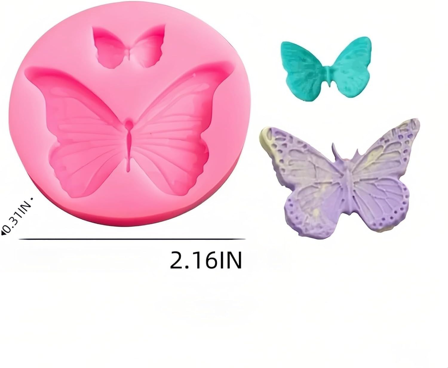 Reusable Butterfly Silicone Mold 5 Sizes - Baking Mold for Chocolate, Fondant, Resin Jewelry | Oven/Freezer Safe, Non-Stick Cake Decorations for Weddings, Gender Reveal & Keto Desserts