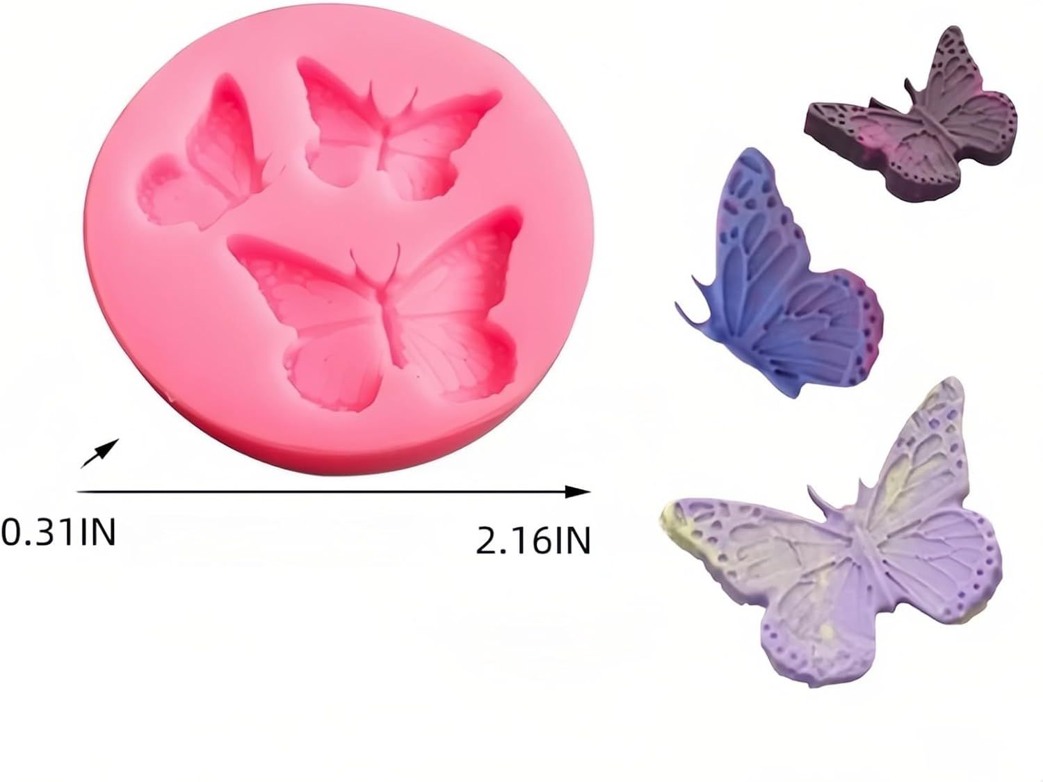 Reusable Butterfly Silicone Mold 5 Sizes - Baking Mold for Chocolate, Fondant, Resin Jewelry | Oven/Freezer Safe, Non-Stick Cake Decorations for Weddings, Gender Reveal & Keto Desserts