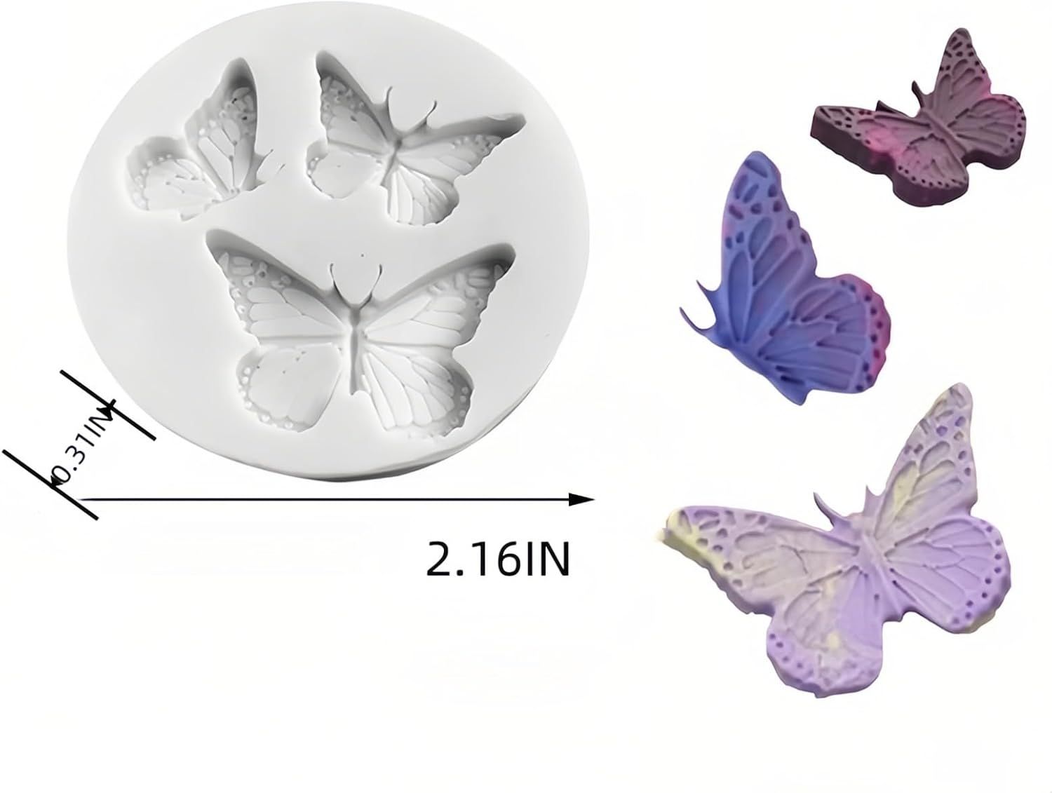 Reusable Butterfly Silicone Mold 5 Sizes - Baking Mold for Chocolate, Fondant, Resin Jewelry | Oven/Freezer Safe, Non-Stick Cake Decorations for Weddings, Gender Reveal & Keto Desserts