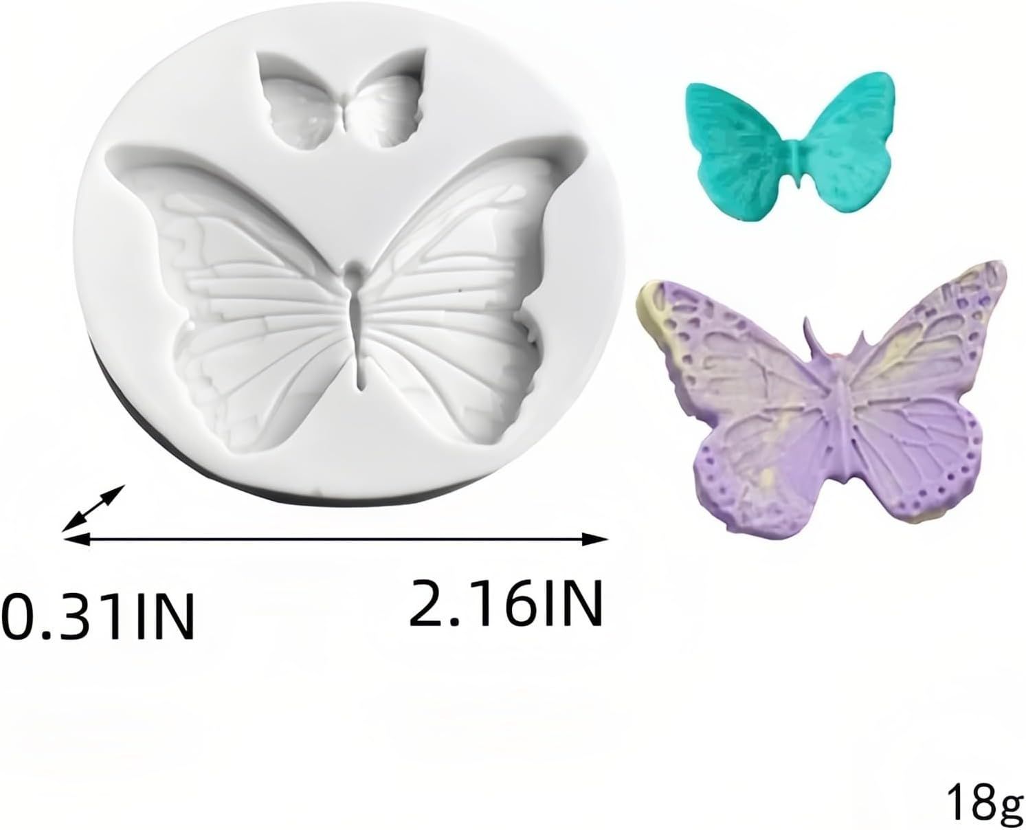 Reusable Butterfly Silicone Mold 5 Sizes - Baking Mold for Chocolate, Fondant, Resin Jewelry | Oven/Freezer Safe, Non-Stick Cake Decorations for Weddings, Gender Reveal & Keto Desserts