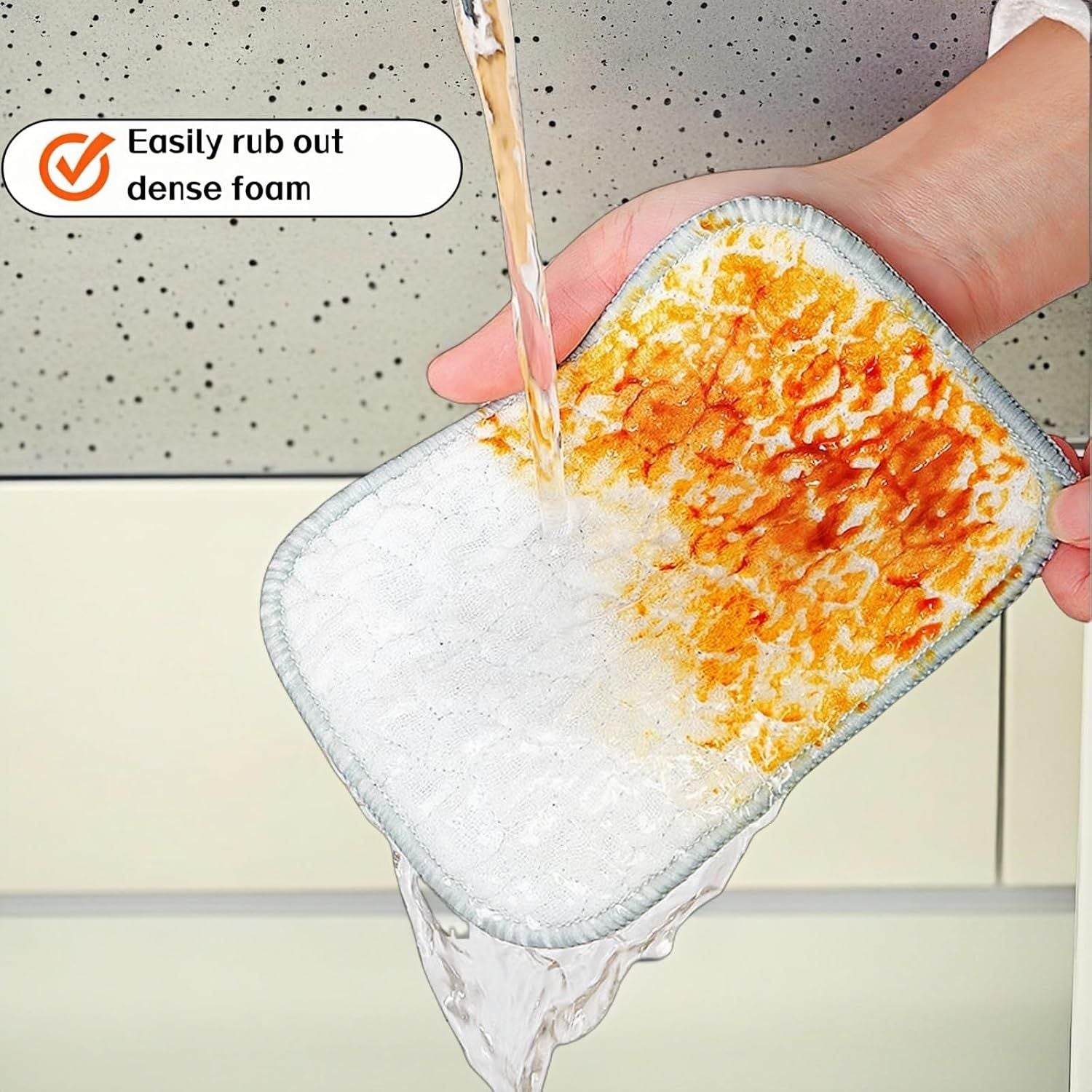 10Pack Scrubber Sponge for Dishes, Pans & Grease - Dual-Side Non-Scratch, Super Absorbent, Heat Resistant - Strong Cleaning Power for Kitchen, Glass, Stove Color Random