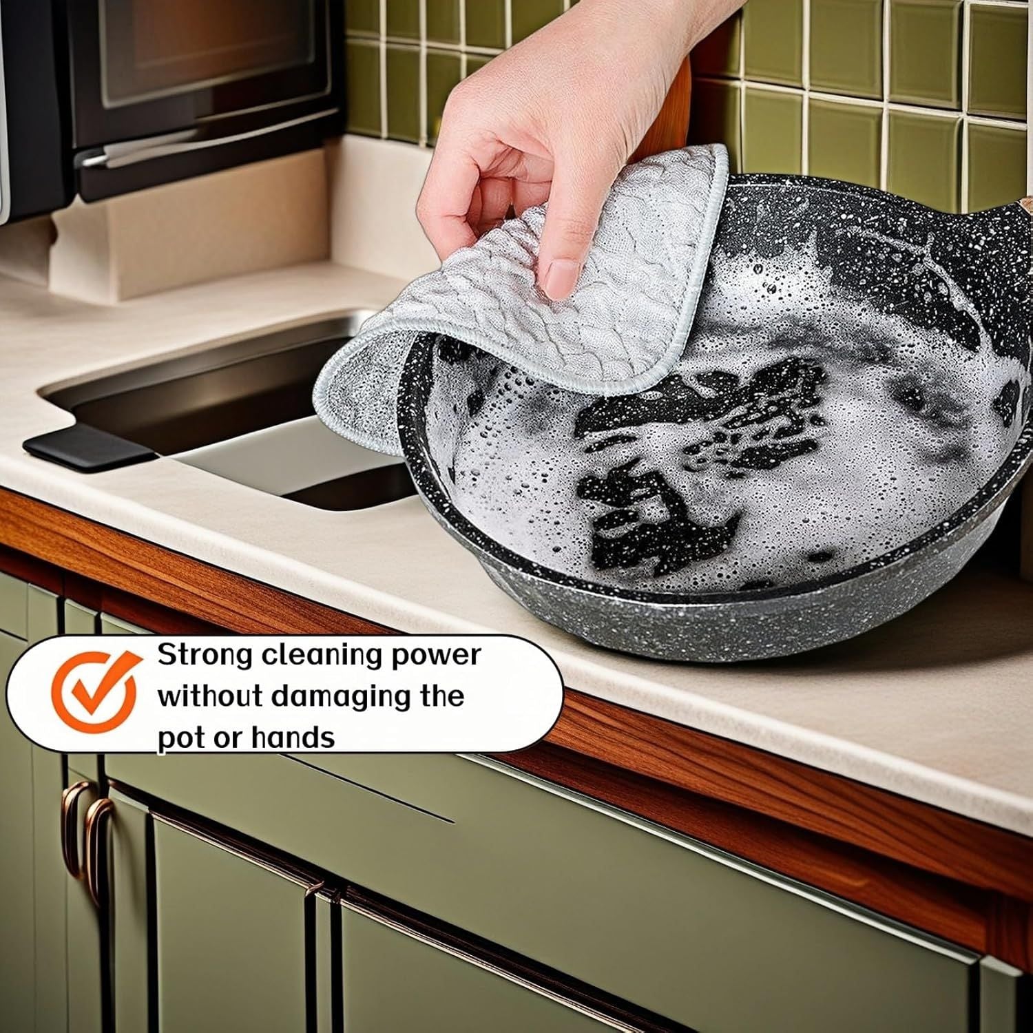 10Pack Scrubber Sponge for Dishes, Pans & Grease - Dual-Side Non-Scratch, Super Absorbent, Heat Resistant - Strong Cleaning Power for Kitchen, Glass, Stove Color Random