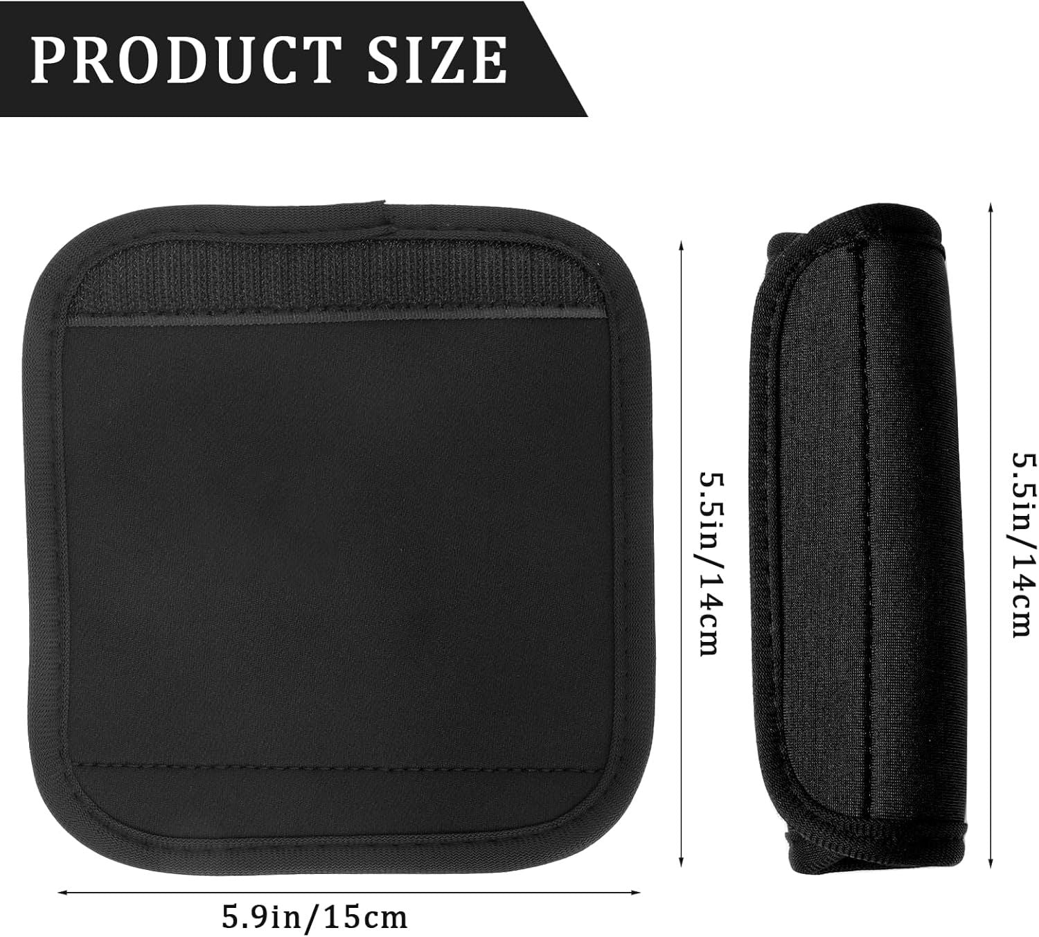2 Pack Luggage Handle Wrap for Suitcase, Black Luggage Handle Wraps Comfortable Neoprene Suitcase Identifiers Tags Luggage Makers Covers Travel Accessories for Easy Identifying
