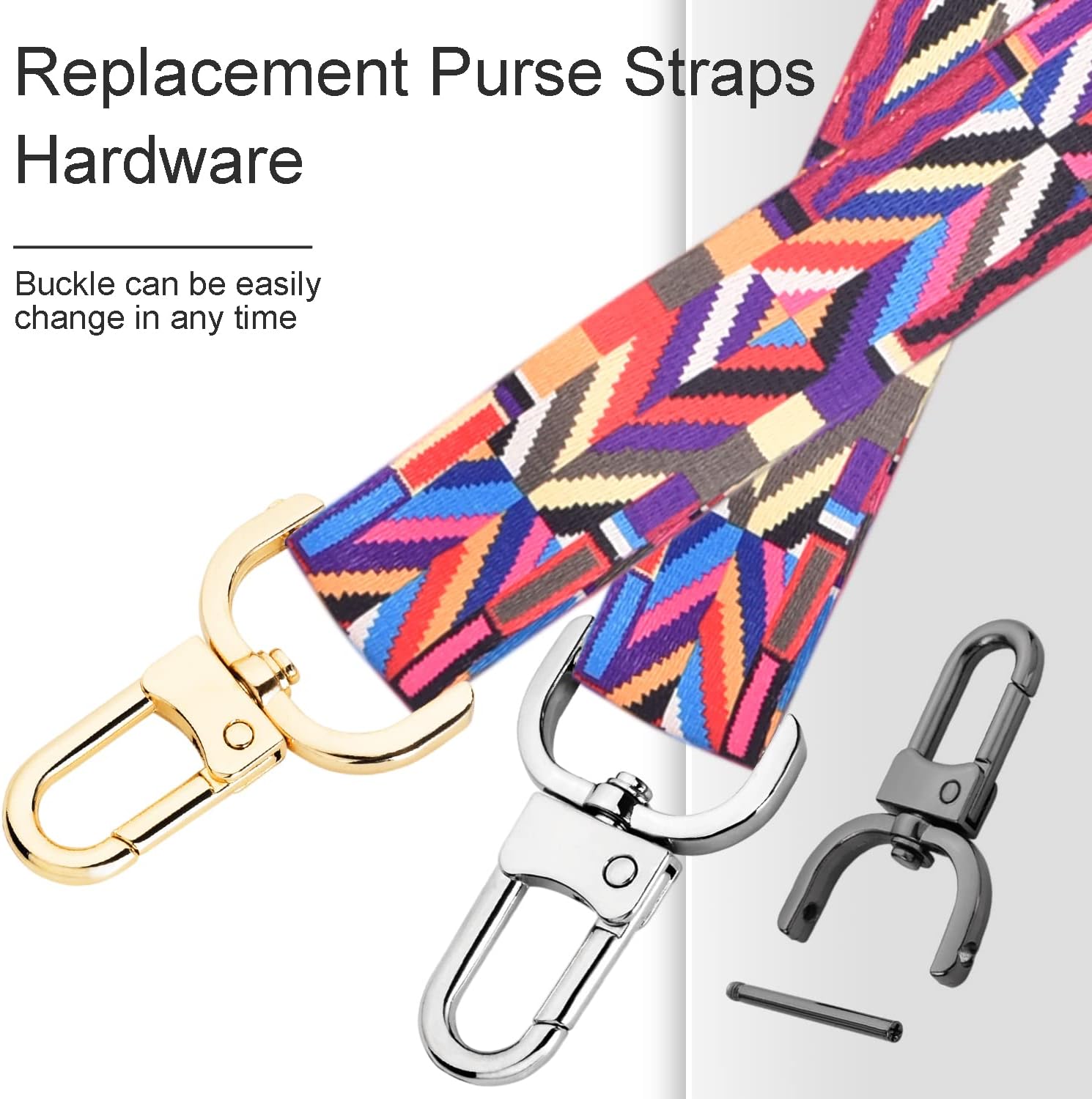 6 Pack 1 Inch Detachable Snap Hook Swivel Clasp, Metal Lobster Claw Clips Clasp with Screwdriver for Replacement Purse Keychain Hardware, Keyring Clip, Pets Collar Accessories Black