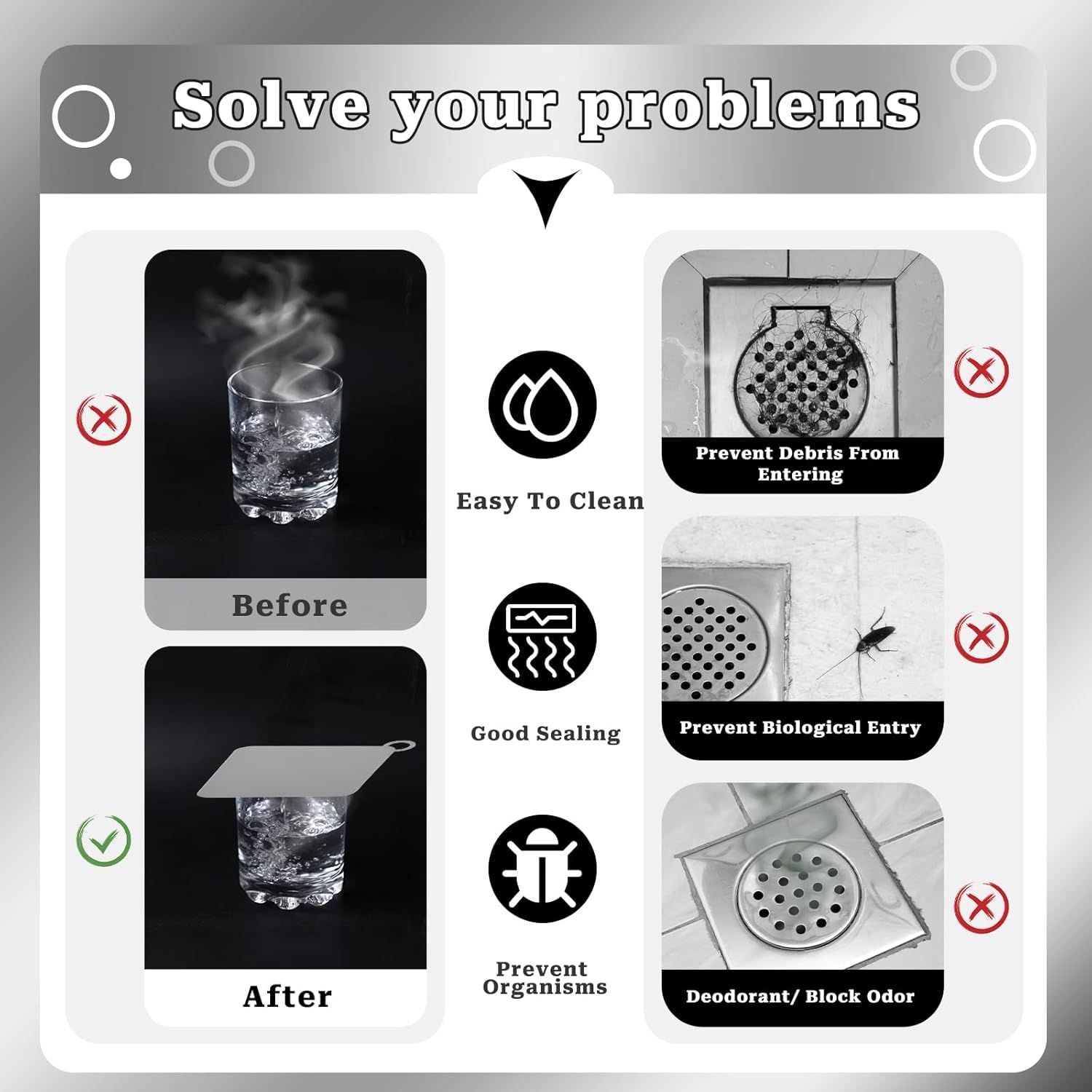2 Pieces Silicone Tub Stopper Shower Drain Cover Floor Drain Anti-Odor Mat Shower Silica Gel Drain Plugs Bathtub Drain Cover Sewer Deodorization Floor Drain Mat for Kitchen, Bathroom and Laundry