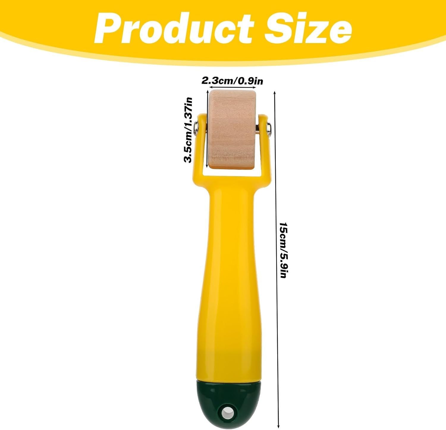Quilting Seam Roller 2.3 cm Wallpaper Roller Seam Roller for Quilting Sewing Seam Roller Tool with Easy to Grip Handle for Print, Ink, Home Decoration