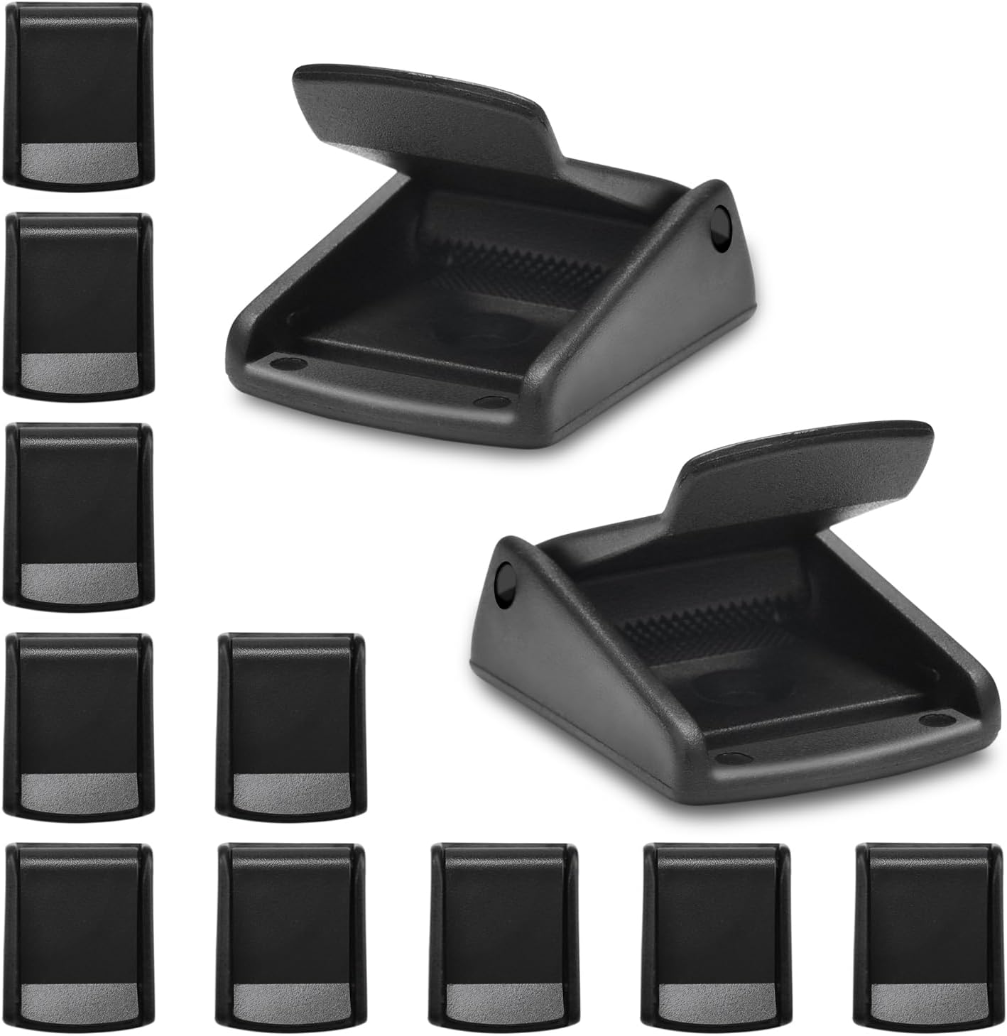 CooBigo 10Pack 1 Inch Black Cam Buckles, Plastic Toggle Buckle Clip for Pet Chest Vest, Car Roof Bag, Backpack Luggage Straps, Belt DIY Craft Accessories 25.5mm