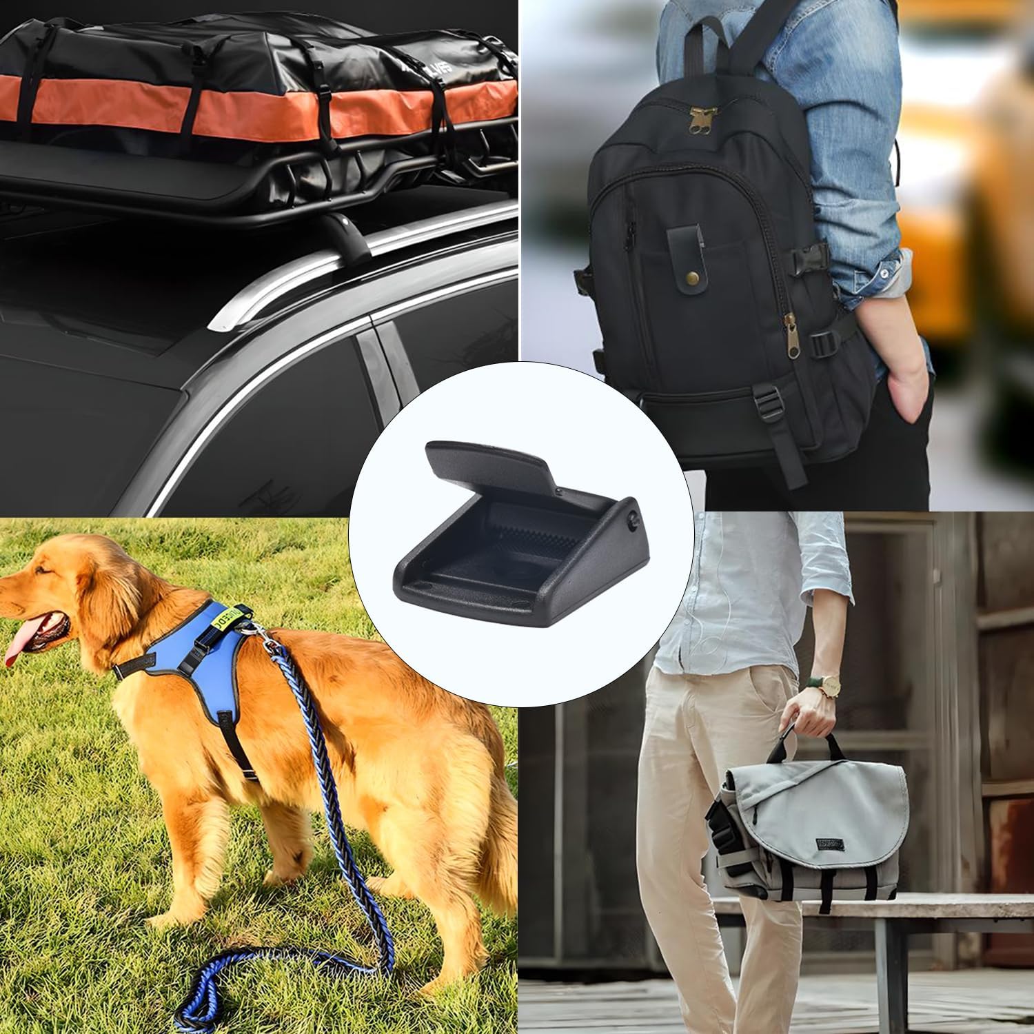 CooBigo 10Pack 1 Inch Black Cam Buckles, Plastic Toggle Buckle Clip for Pet Chest Vest, Car Roof Bag, Backpack Luggage Straps, Belt DIY Craft Accessories 25.5mm