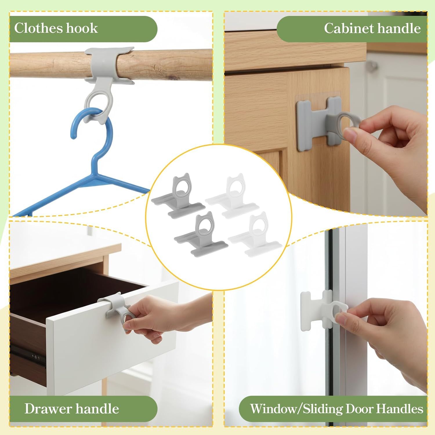 4 PCS Toilet Seat Lifter Tab, Silicone Toilet Seat Lid Lifter, Toilets Handle Tabs Can Avoid Touching the Toilets for Home Bathroom, Office, Hotel White, Gray