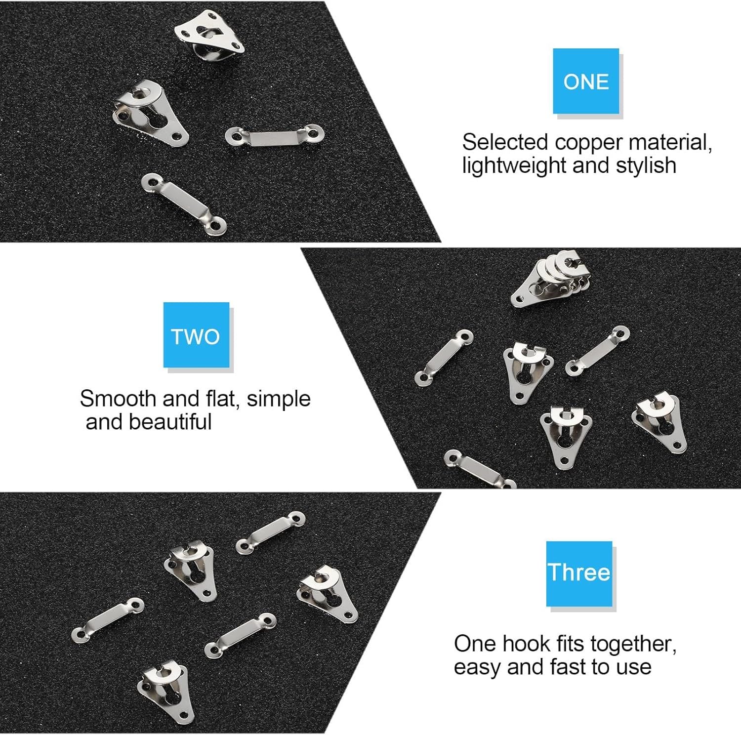 25 Set Hook and Eye Sewing Closures for Clothing, Metal Pant Hooks for Waist, Replacement Hook and Eye Closure, Sewing Belt Hooks for Pants, Waist, Bra, Jeans, Trouser Skirt, Dress, DIY Craft