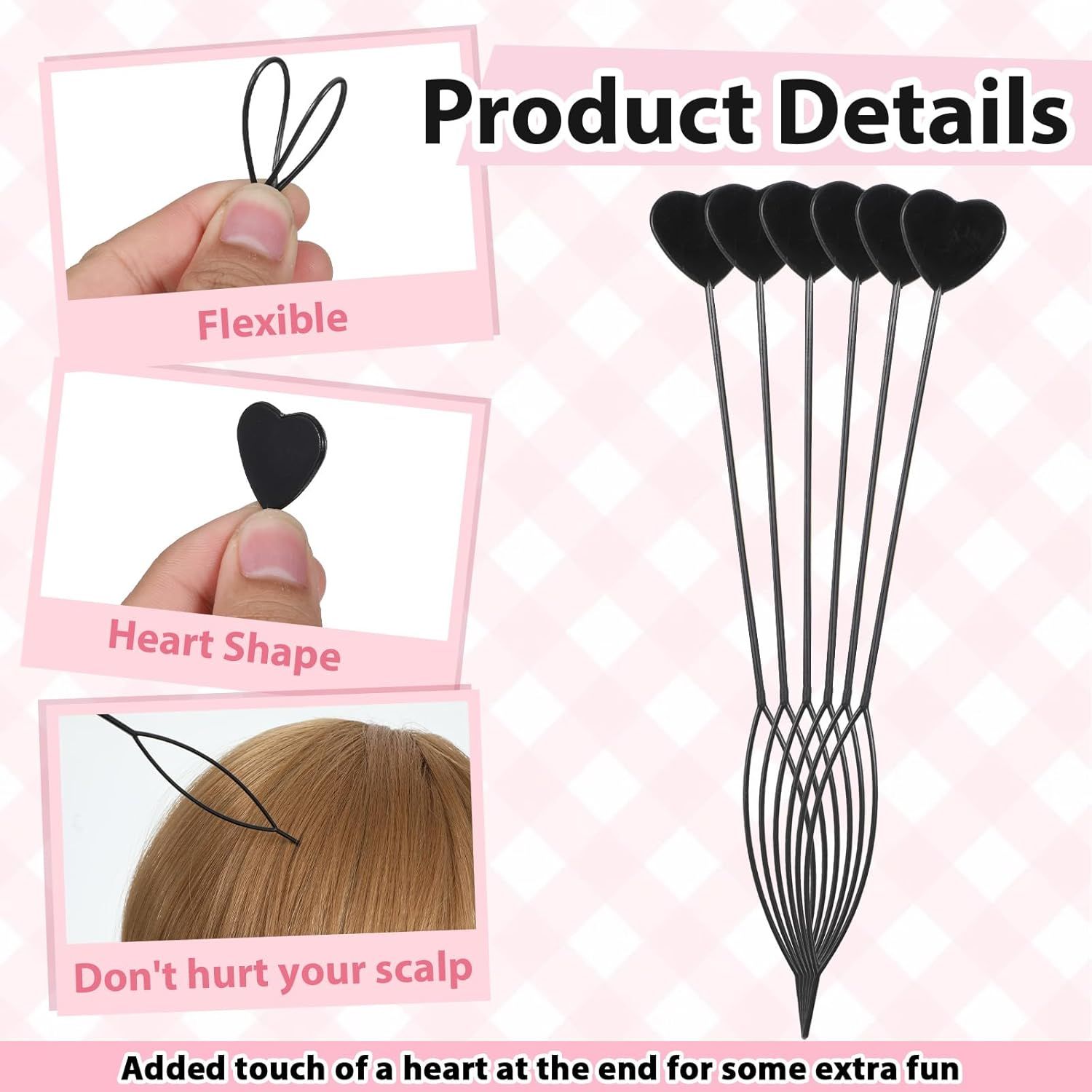 12 PCS Quick Hair Beader Tool, Black Beaders for Braids, For Girls Women Ponytail Hair Styling Braiding Accessories Supplies