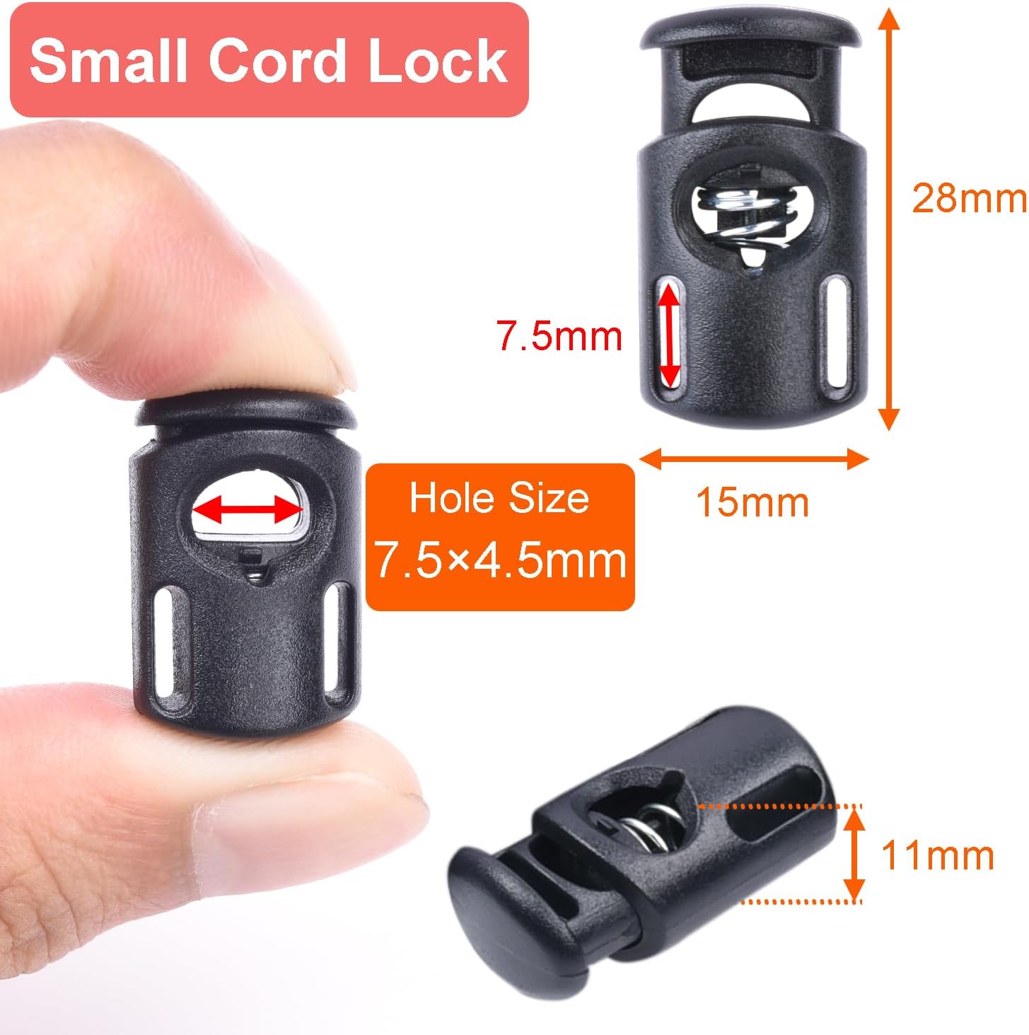 10 PCS Plastic Spring Cord Locks for Drawstring, Paracord Toggle Stopper Clasp Elastic Shoeslace Lock Sweatpants Hoodie String Clips Bungee Swim Goggles Gloves String Lock Replacement