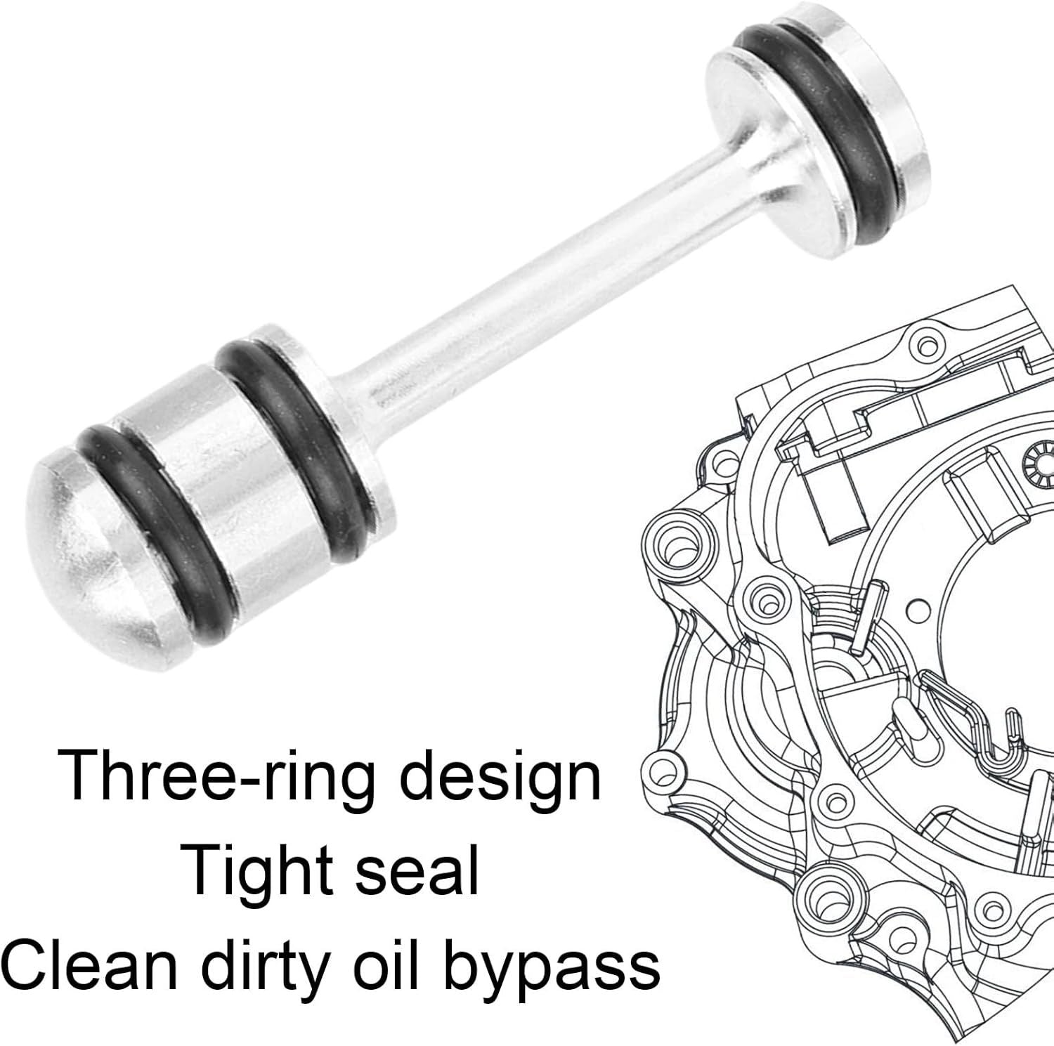 Aluminum Oil Diverter Barbell, Compatible with Gen III & IV Engines LS1 LS3 LS2 LS6 L92 L99 L33 LQ4 LQ9 4.8L 5.3L 5.7L 6.0L 6.2L LS Performance Parts Oil Billet Diverter Barbell Black, Silver