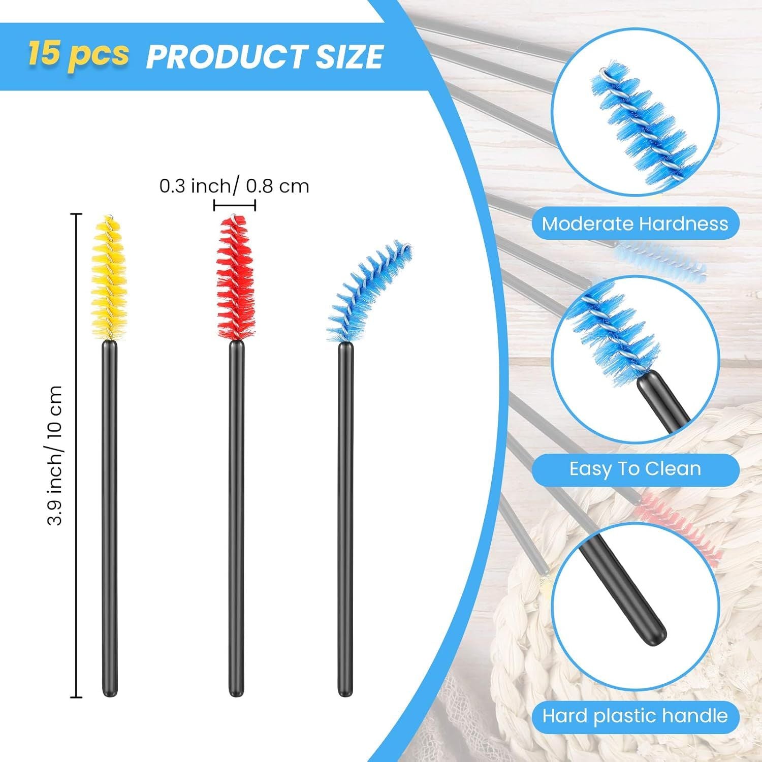 15 Pieces Hummingbird Feeder Cleaning Brush Mini Nylon Brush Set Cleaner for Bottles, Tubes, Jars, Bird Feeder 0.3 Inches/ 3.9 Inches