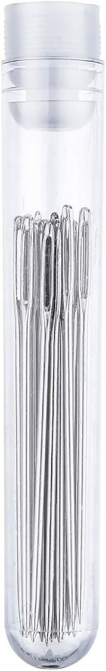 Large-Eye Stitching Needles for Leather Projects with Clear Bottle, 20 Pack