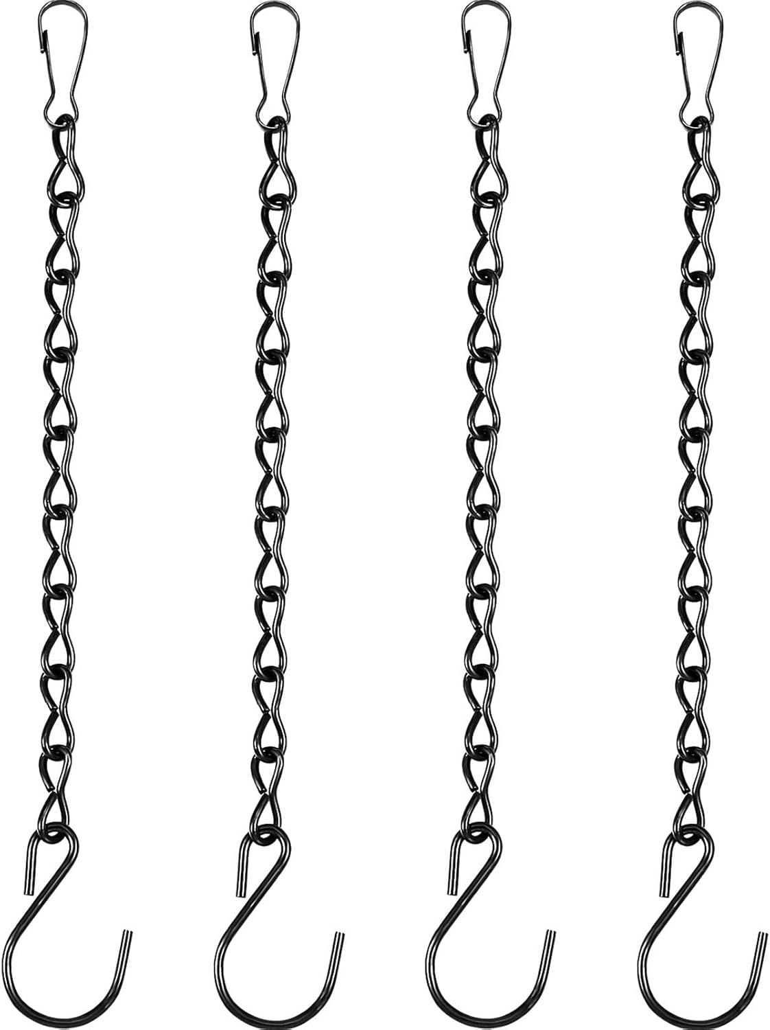 Black 4 Pack Hanging Chain for Bird Feeders, Planters, Lanterns, Wind Chimes, Decorative Ornaments and Birdbaths Basket Extender Chain Outdoor Indoor 9.5 Inch