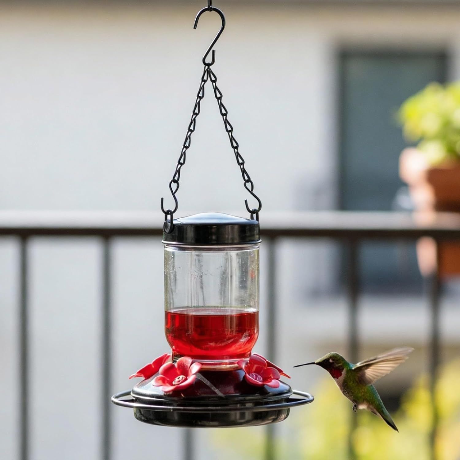 Black 4 Pack Hanging Chain for Bird Feeders, Planters, Lanterns, Wind Chimes, Decorative Ornaments and Birdbaths Basket Extender Chain Outdoor Indoor 9.5 Inch