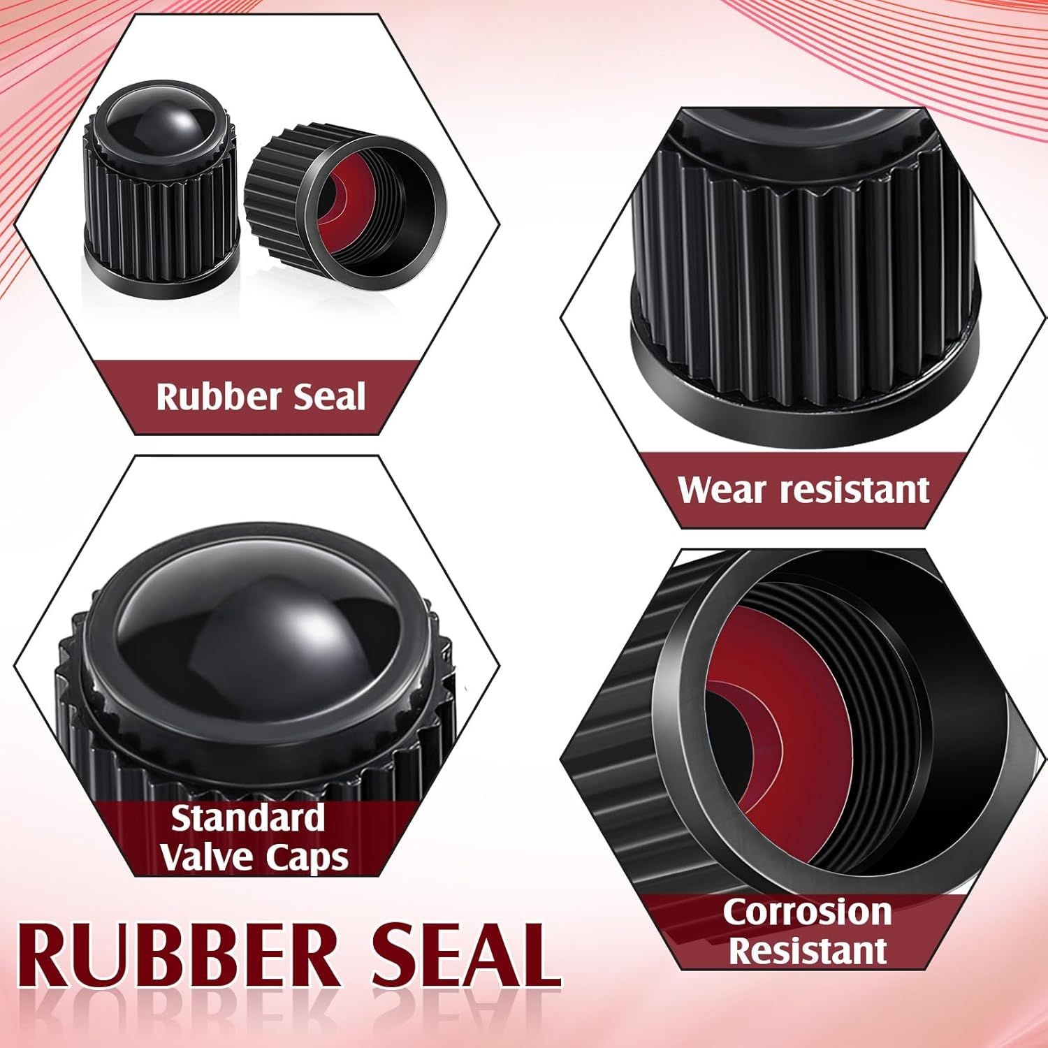 20 Pcs Tire Valve Stem Caps Car Tire Caps Plastic Universal Valve Stem Covers for Bike Bicycle Cars SUV Trucks Motorcycles Black