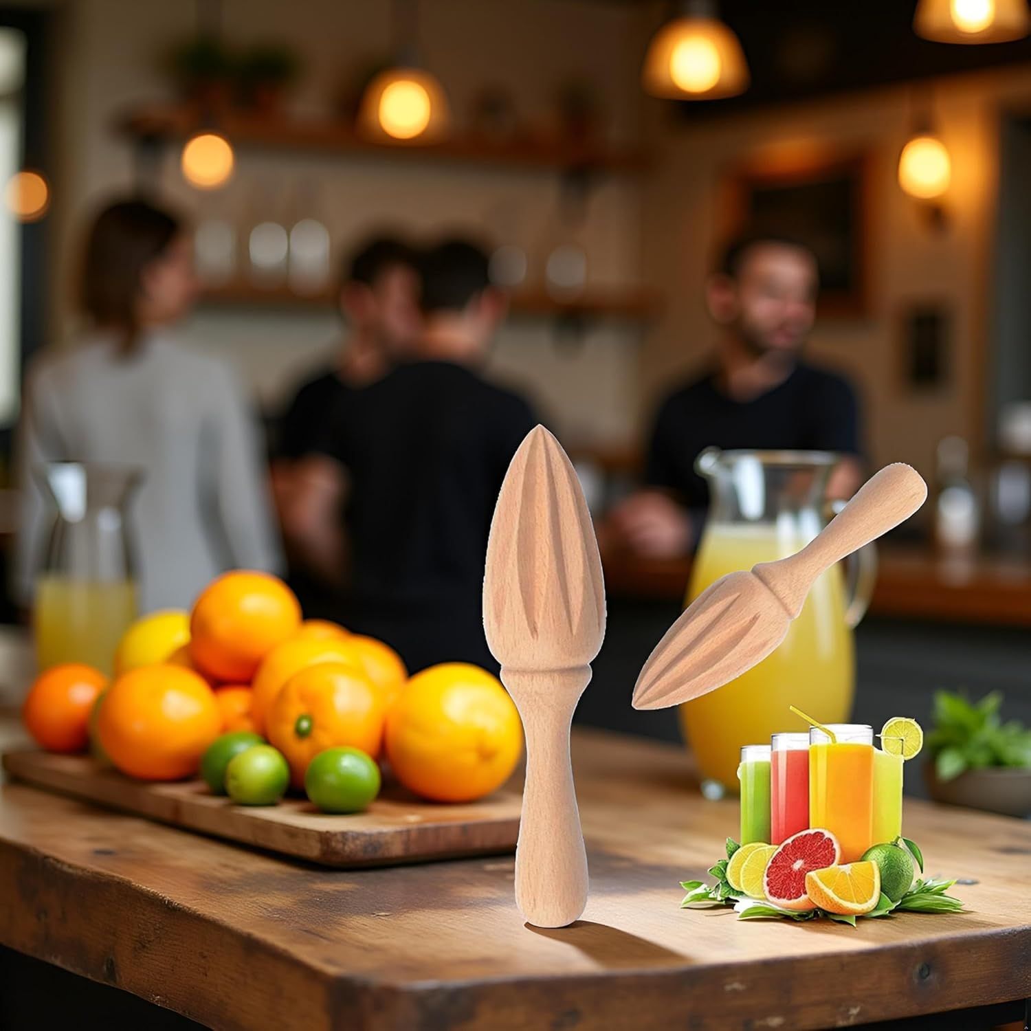 Wooden Citrus Reamer,Handheld Hand Citrus Lemon Juicer,Portable Fruit Squeezer,Kitchen Juicing Tool,Manual Orange Lemon Juice Reamer for Daily Home Bar Cafe Restaurant Use