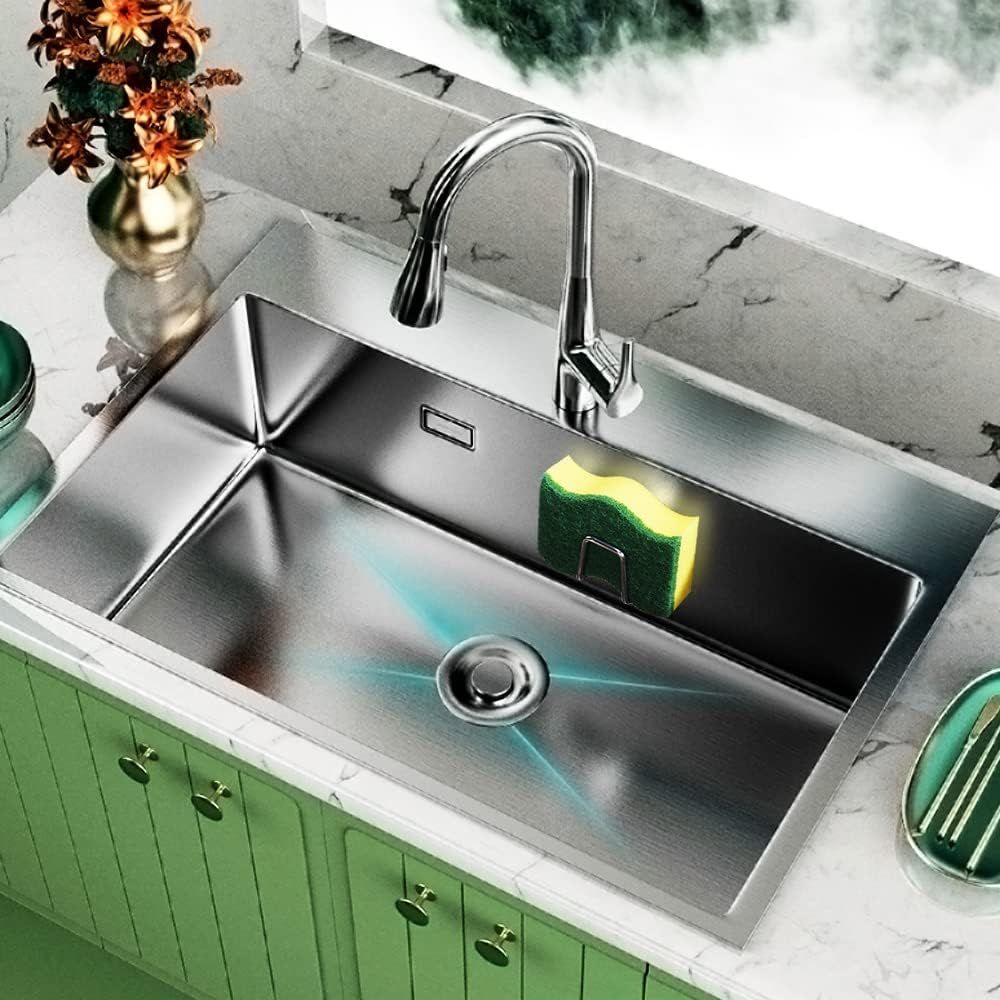 Sponge Holders for Kitchen Sink Adhesive Sponge Holder Sink Caddy Stainless Steel Rust Proof Waterproof, Quick Drying