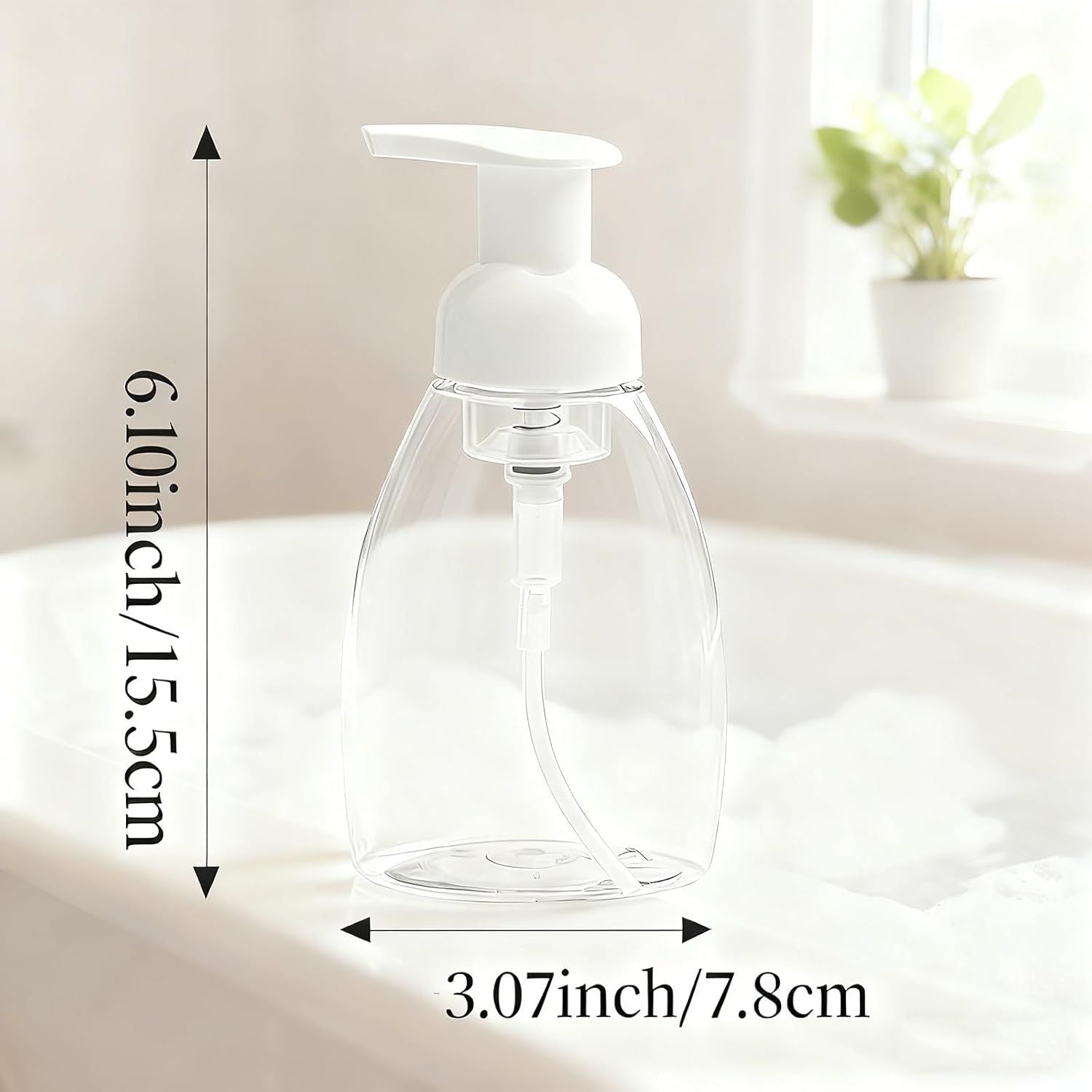 2-Pack Foaming Soap Dispenser Pump Bottles,Foam Hand Soap Dispenser with Refillable Plastic Container for Shampoo for Bathroom & Kitchen-Clear,8 oz 250ml