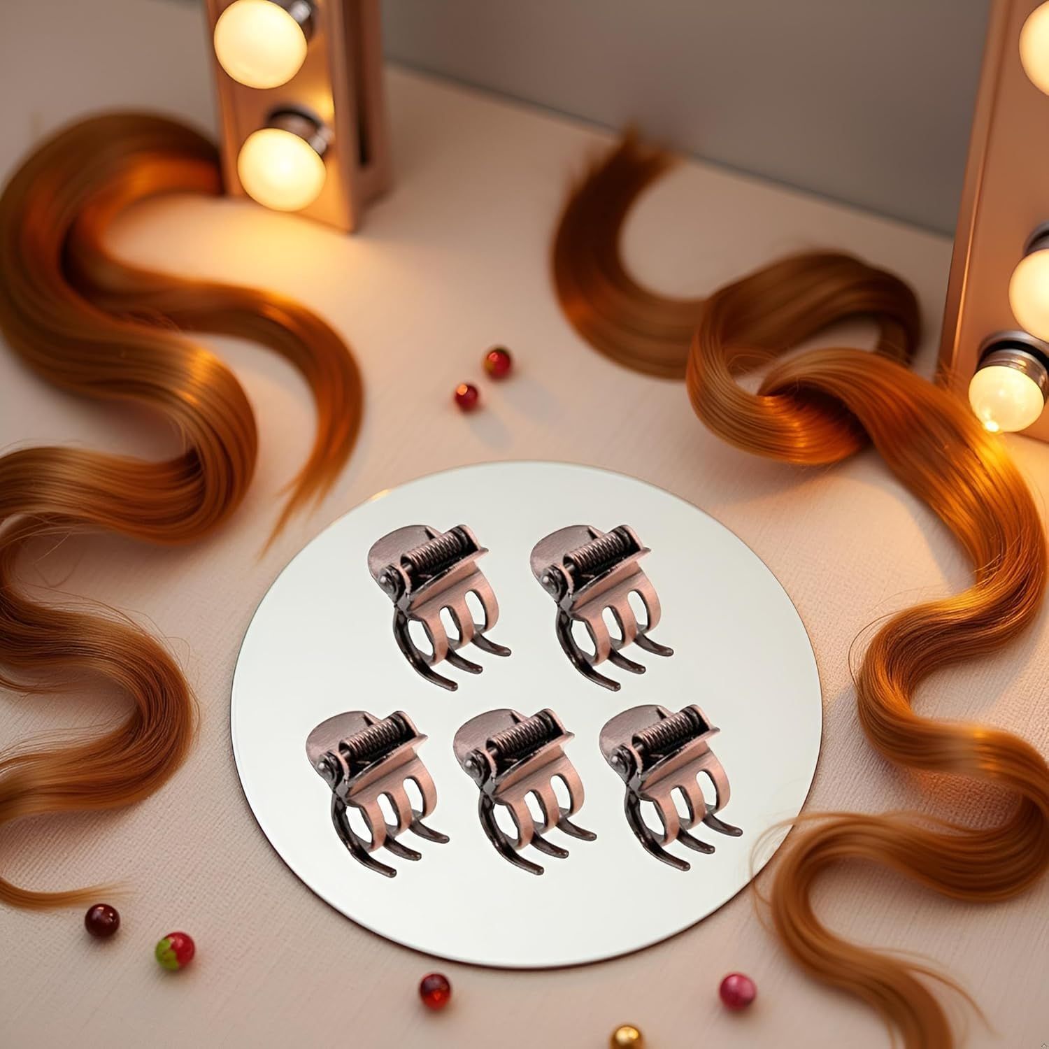 5PCS Mini Metal Hair Claw Clips for Women,Mini Metal Hair Claw Clips,Bronze Clamp Side Bangs Clip Hair Styling Tool Hairpins Hair Accessories for Women
