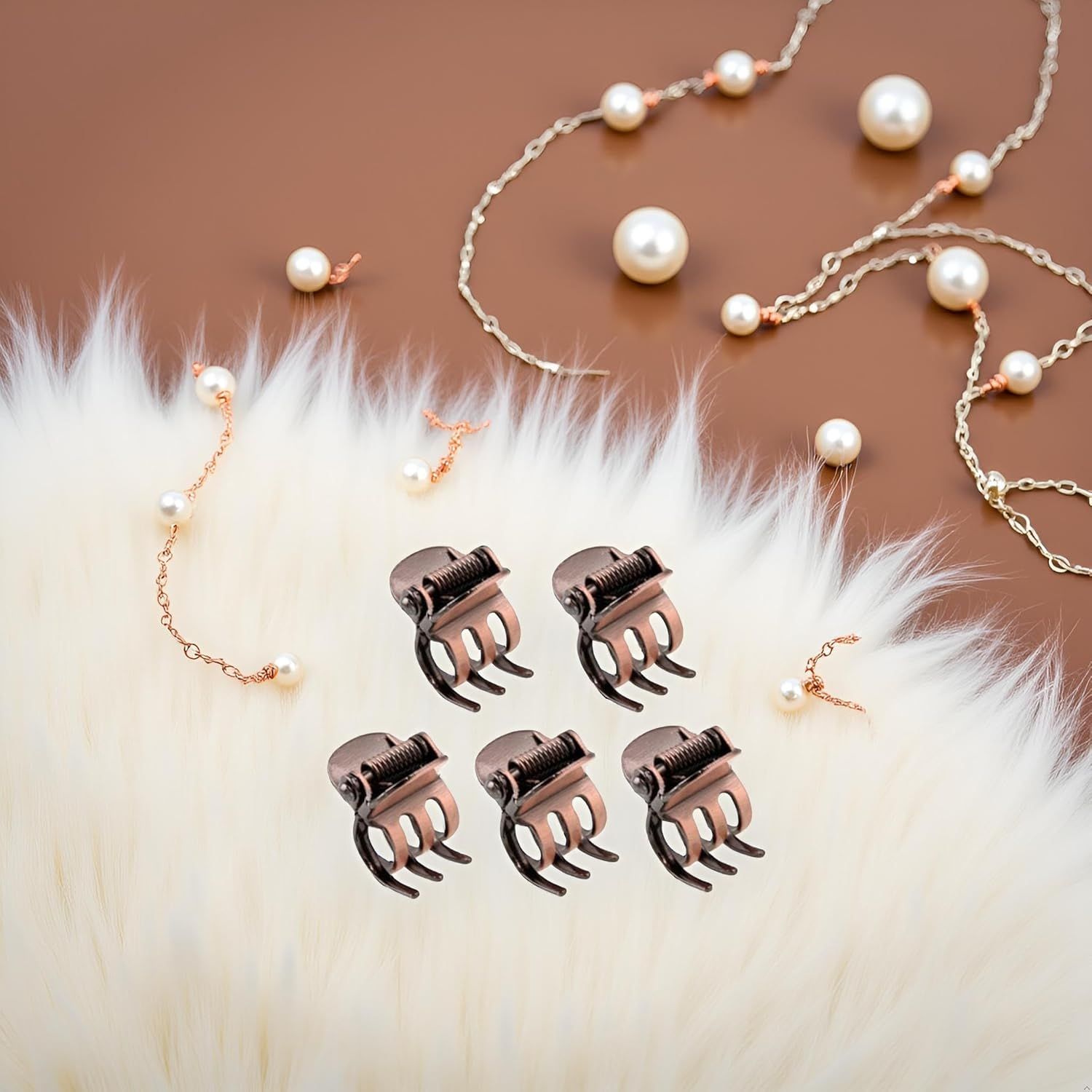 5PCS Mini Metal Hair Claw Clips for Women,Mini Metal Hair Claw Clips,Bronze Clamp Side Bangs Clip Hair Styling Tool Hairpins Hair Accessories for Women