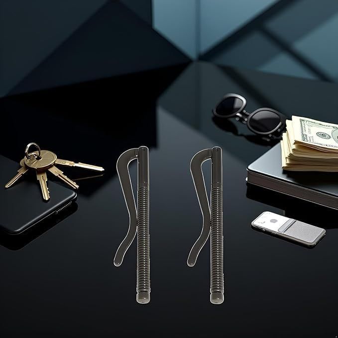 2Pcs Black Spring Money Clips Metal Bifold Money Clip Bar Wallet Replace Parts Spring Clamp Cash Holder 70mm