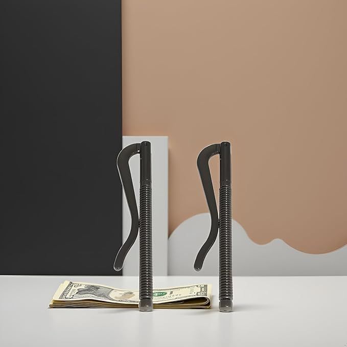 2Pcs Black Spring Money Clips Metal Bifold Money Clip Bar Wallet Replace Parts Spring Clamp Cash Holder 70mm