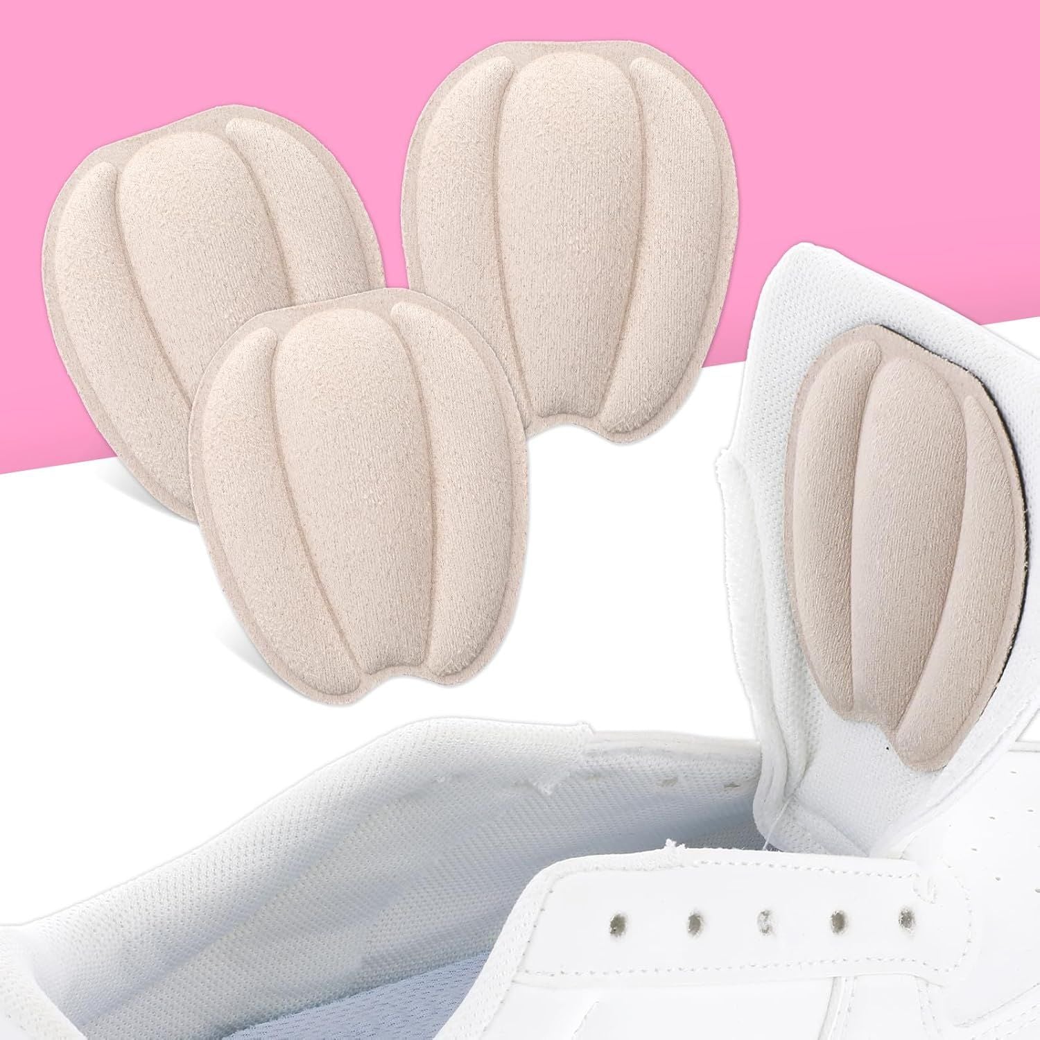 3 Pairs Tongue Pads for Shoe Too Big, Non Slip Tongue Cushion Insert for Loose Shoe Size Reducer Heel Pads Grips Cushion Inserts Replacement Shoes Filler for Men Women Beige