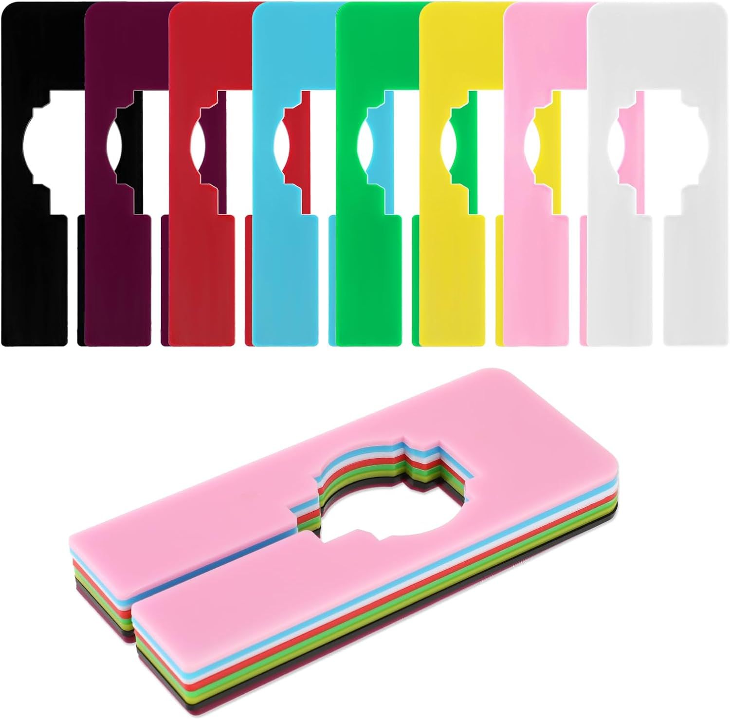 Closet Rack Dividers, 8 Colors Closet Dividers for Hanging, Clothing Plastic Rack Size Dividers Rectangular Reusable Closet Separators Closet Labels dividers Closet Clothes Dividers Colorful