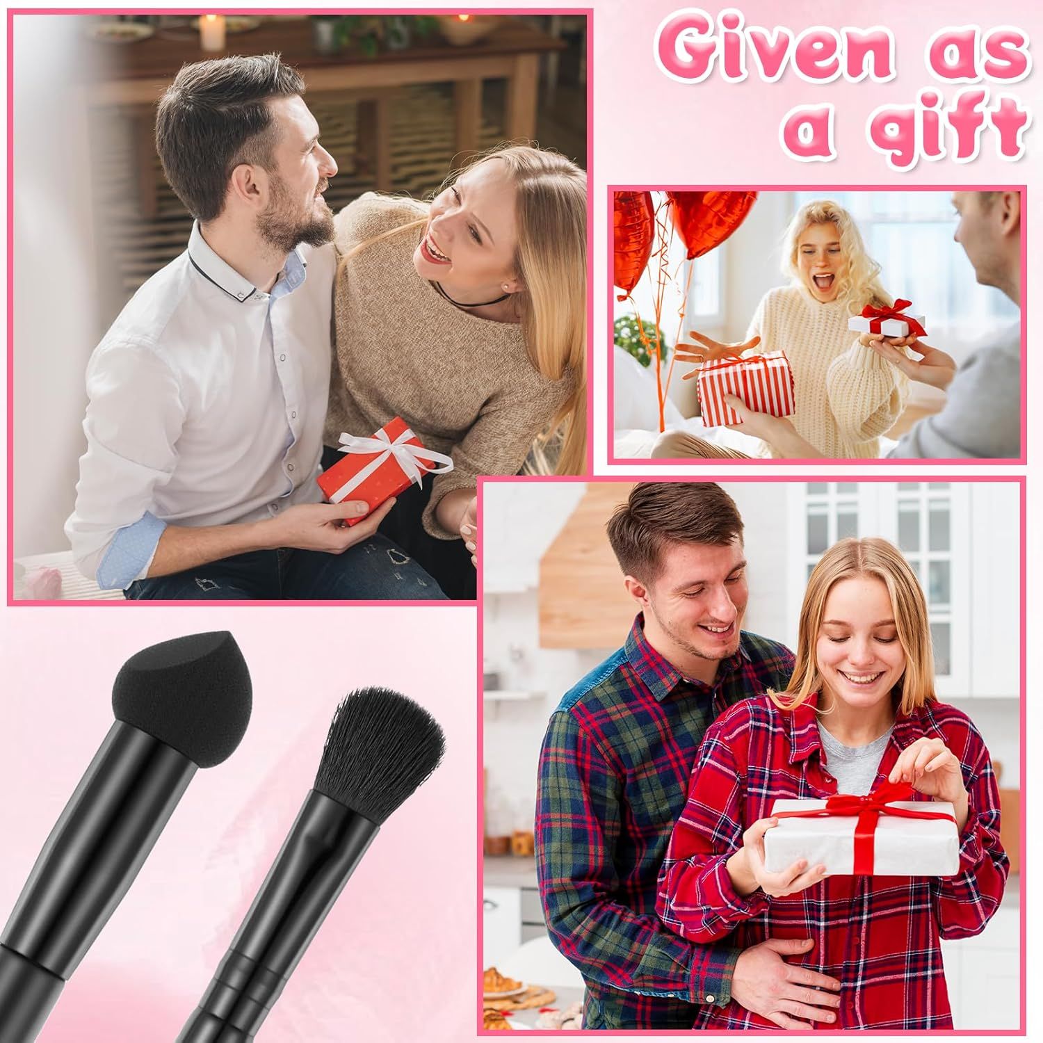2 Pcs Dual Ended Hairline Brushes, Hairline Concealer Brush Set with Sponge Tip and Soft Bristles for Covering Hair Root Travel Makeup Brush Set for Concealer, Contour, Root Touch Up