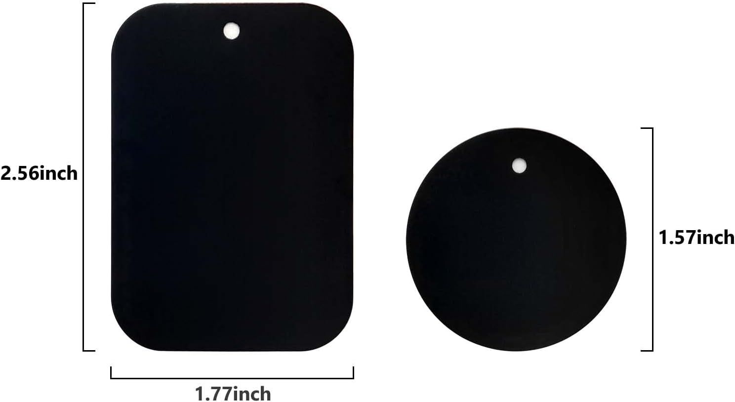 Smartphones Metal Plate 12 Pack for Phone Car Mount Holder Cradle with 3M Adhesive Compatible with Magnetic Mounts - 6 Rectangle and 6 Round, Black