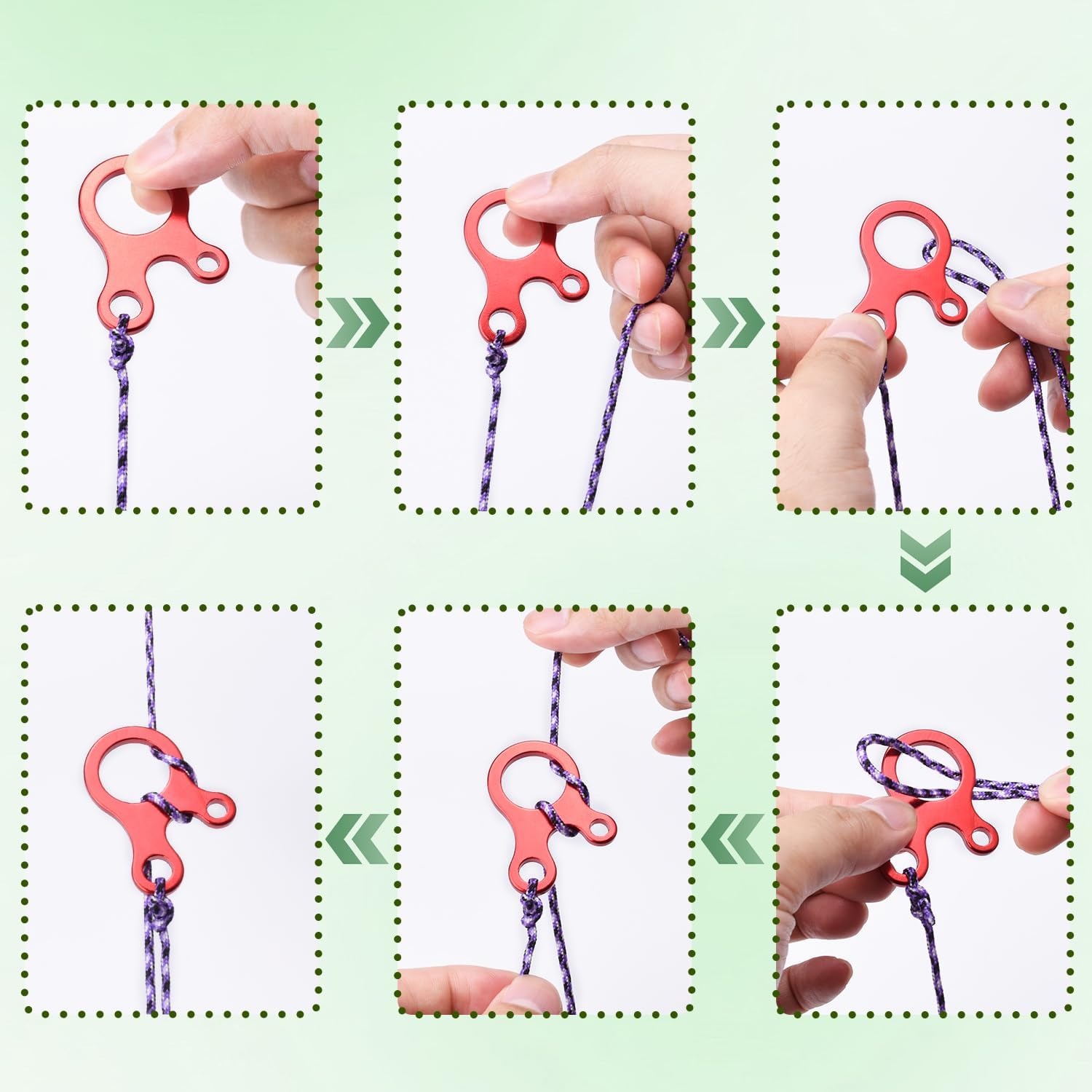 CooBigo Tent Rope Tensioner, 10pcs Aluminum Alloy Guyline Tensioner Guy Line Cord Adjuster Paracord Buckles for Outdoor Tent Camping Hiking Backpack Accessories Black