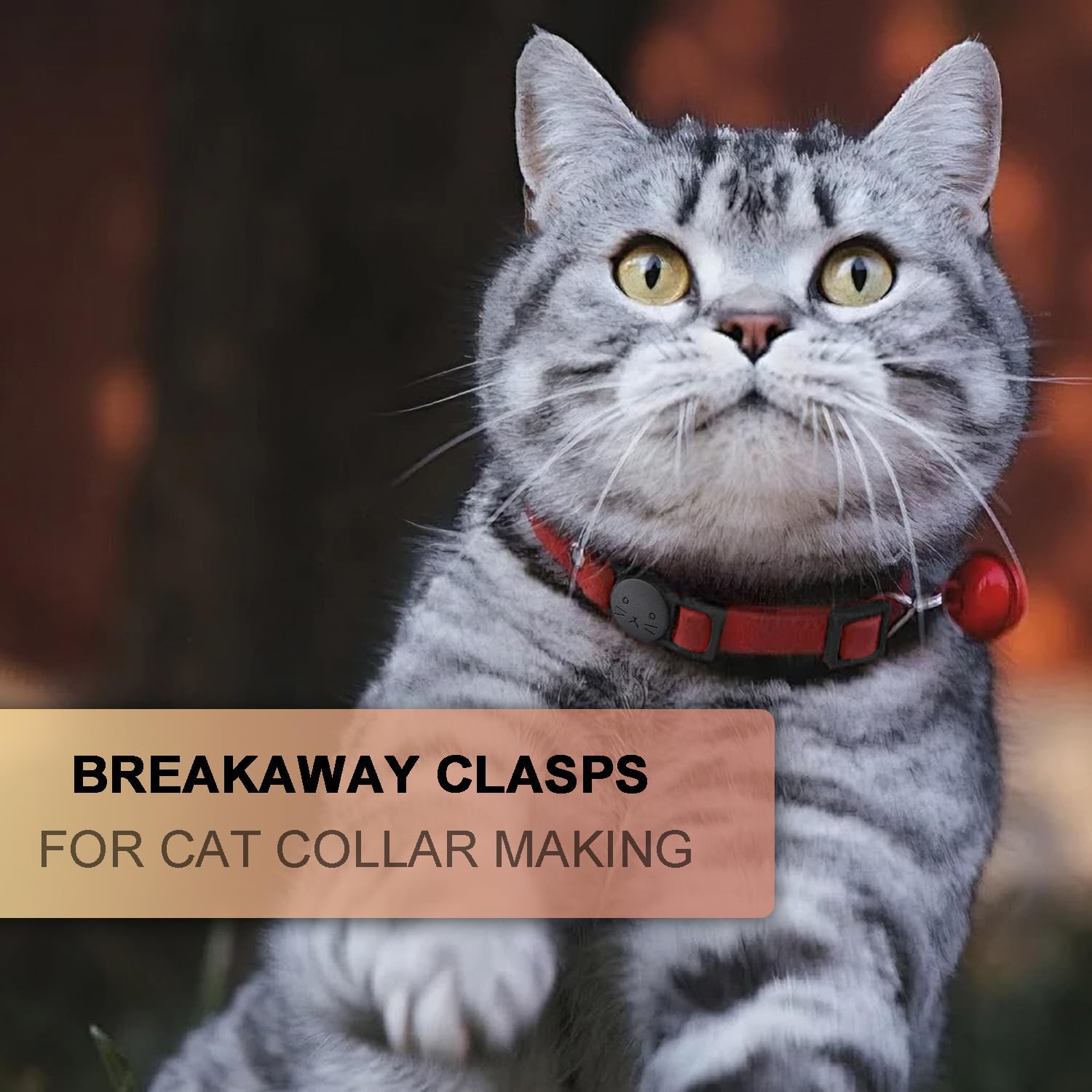 25Pack 3/8" Cat Collar Breakaway Clasps Accessories Plastic Adjustable Buckle Small Pet Supplies for Kitten Collar Straps DIY Cat Stuff Black