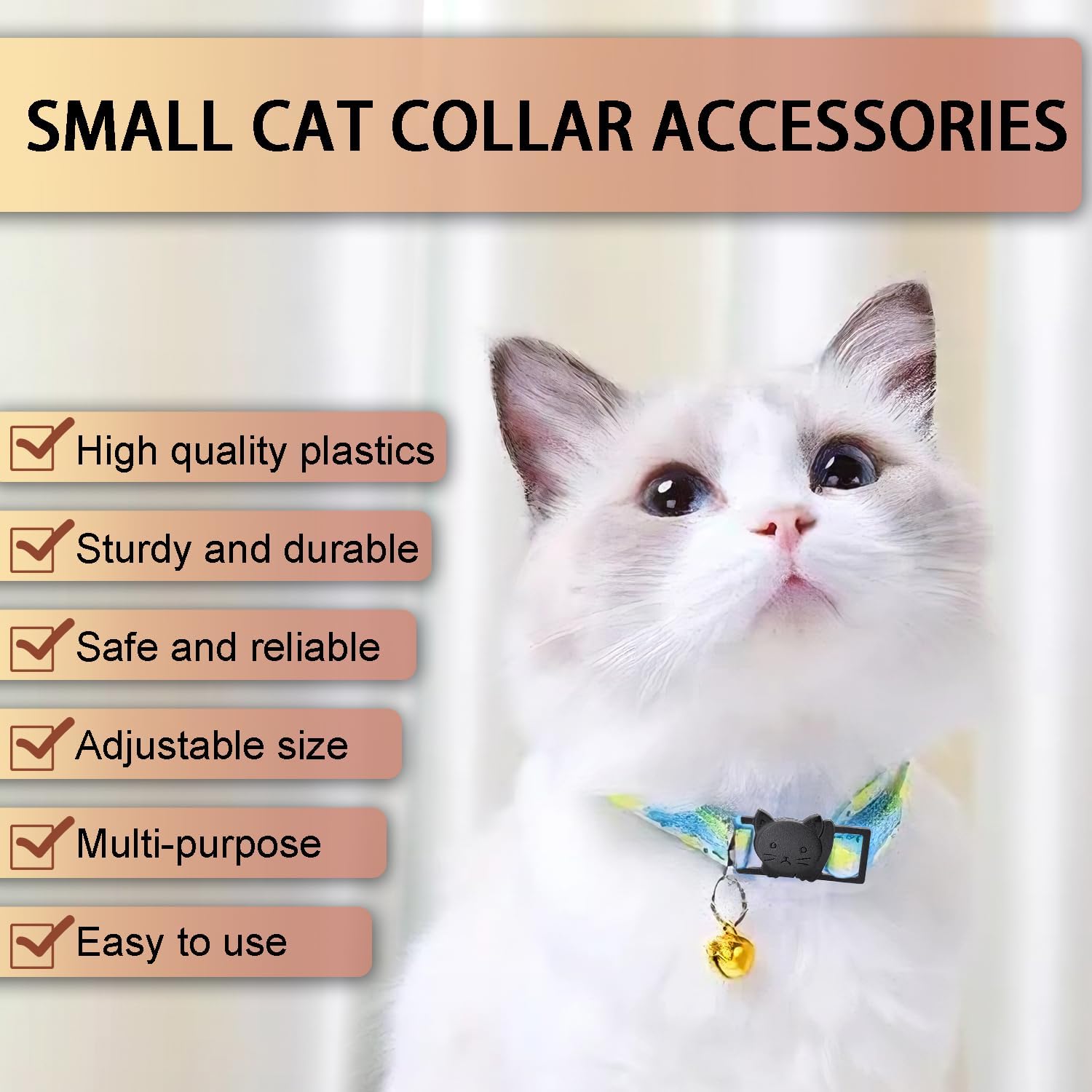 25Pack 3/8" Cat Collar Breakaway Clasps Accessories Plastic Adjustable Buckle Small Pet Supplies for Kitten Collar Straps DIY Cat Stuff Black