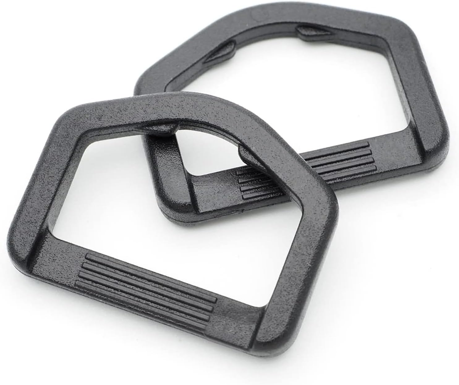 CooBigo 12 Pack D-Rings Plastic Buckle 1" Without Bar D Ring for Webbing Strap Backpack Water Pouche Belt Dog Collar Attachment Point Hardware Black, Regular