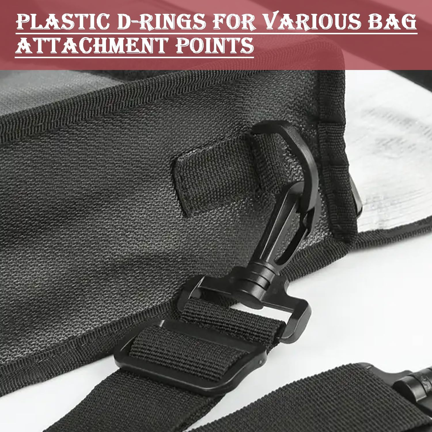 CooBigo 12 Pack D-Rings Plastic Buckle 1" Without Bar D Ring for Webbing Strap Backpack Water Pouche Belt Dog Collar Attachment Point Hardware Black, Regular