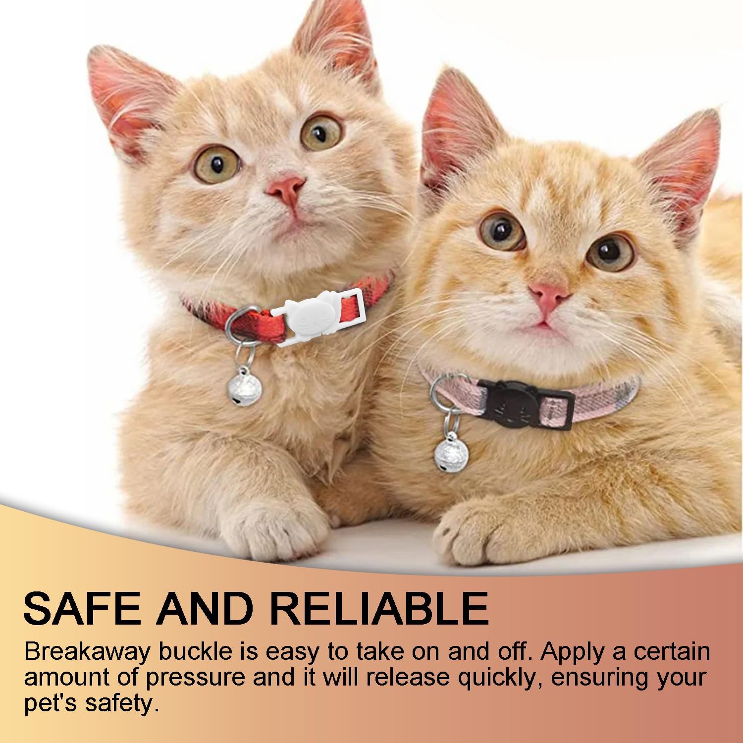 CooBigo 25Pack 3/8" Cat Collar Breakaway Clasps Accessories Plastic Adjustable Buckle Small Pet Supplies for Kitten Collar Straps DIY Cat Stuff White