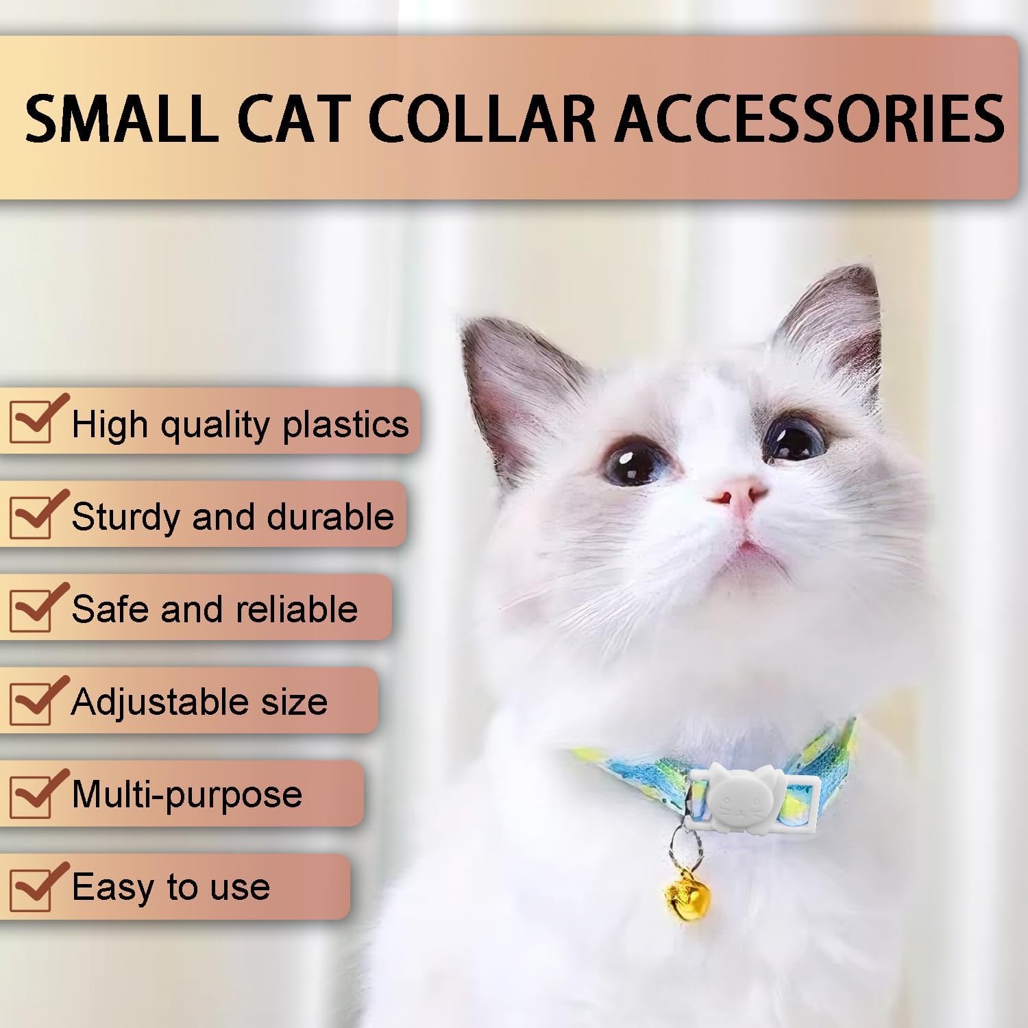 CooBigo 25Pack 3/8" Cat Collar Breakaway Clasps Accessories Plastic Adjustable Buckle Small Pet Supplies for Kitten Collar Straps DIY Cat Stuff White