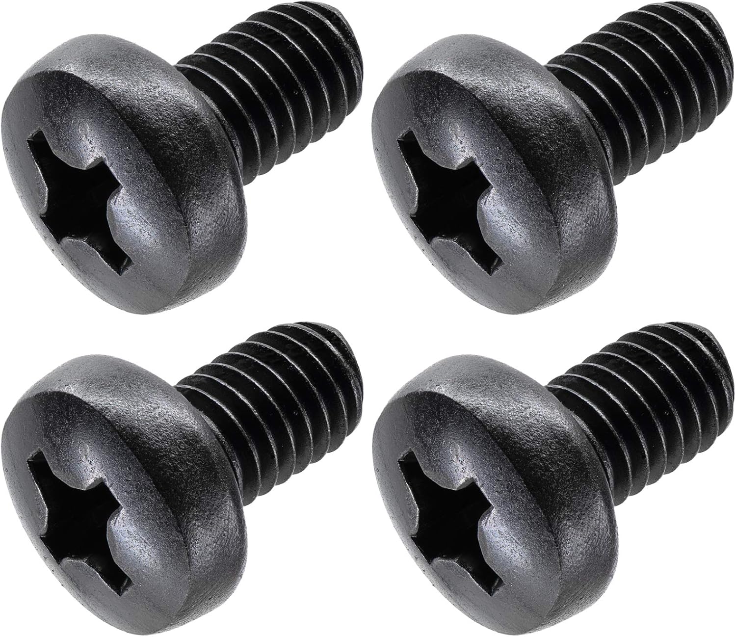 Black License Plate Screws for BMW and Tesla, Phillips Machine Pan Head 18-8, Stainless Steel, M5-0.8 x 6 mm Bolt Pack of 4
