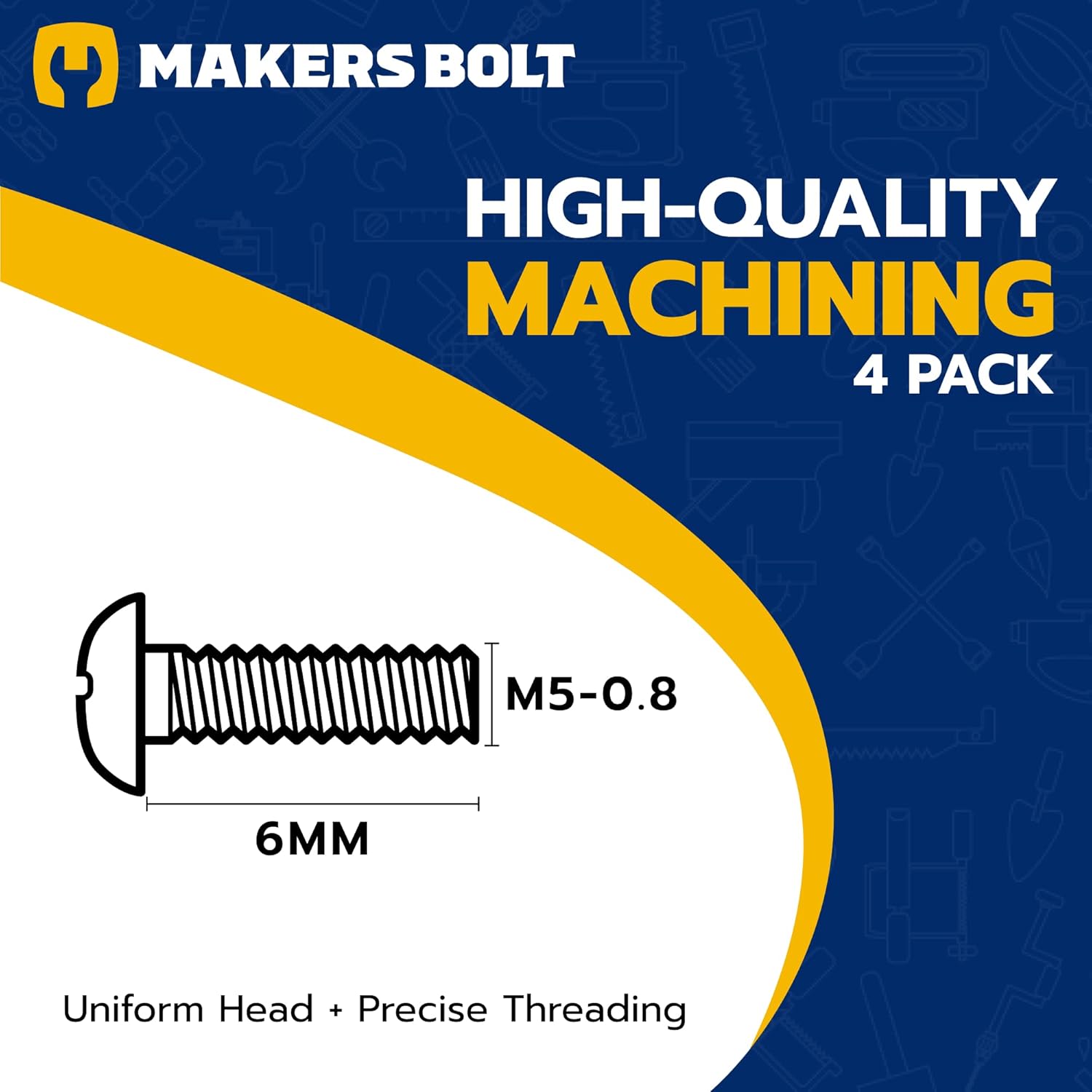 Black License Plate Screws for BMW and Tesla, Phillips Machine Pan Head 18-8, Stainless Steel, M5-0.8 x 6 mm Bolt Pack of 4